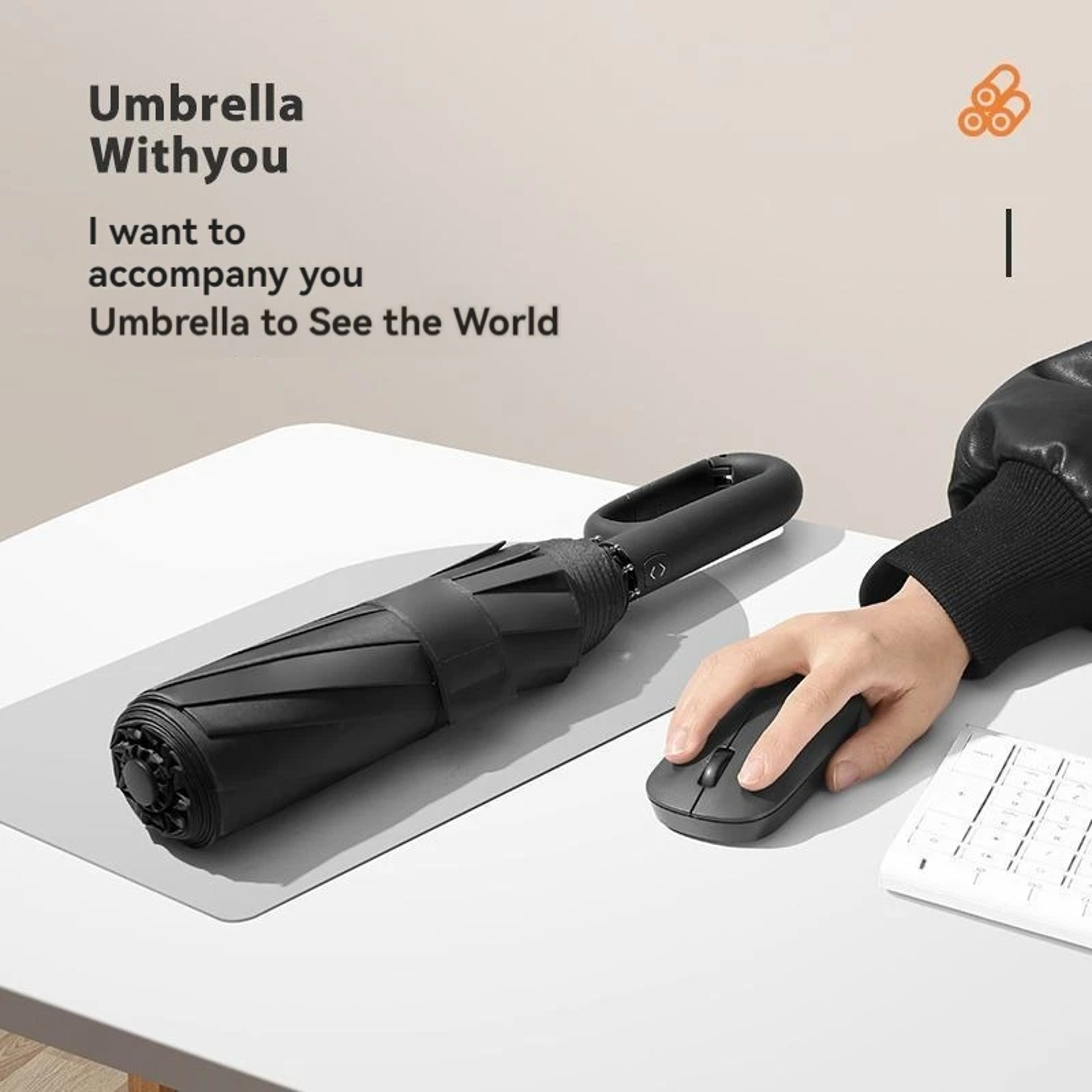 Large Automatic Folding Umbrella With Ring Handle For Rain And Sun Protection 3