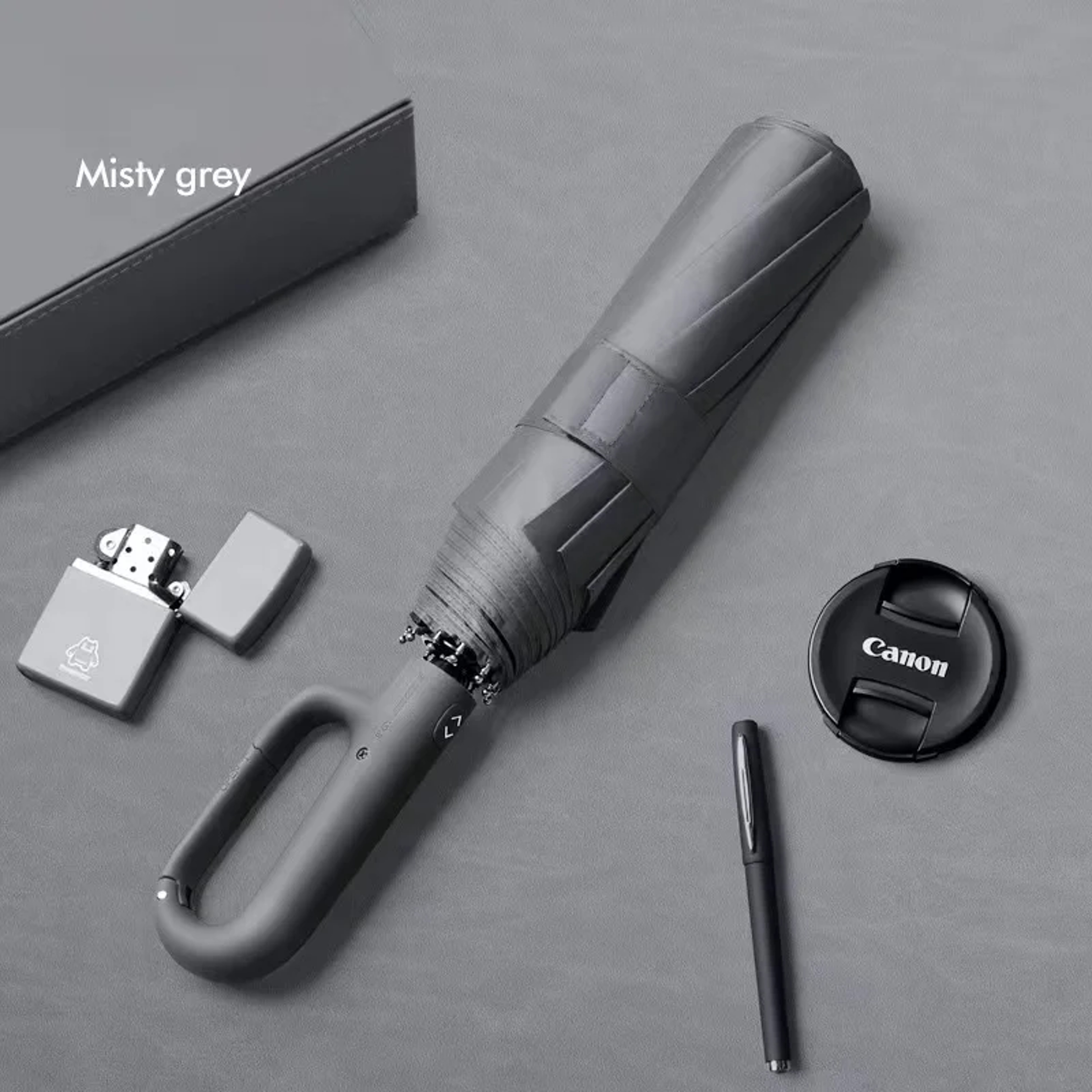 Large Automatic Folding Umbrella With Ring Handle For Rain And Sun Protection 6