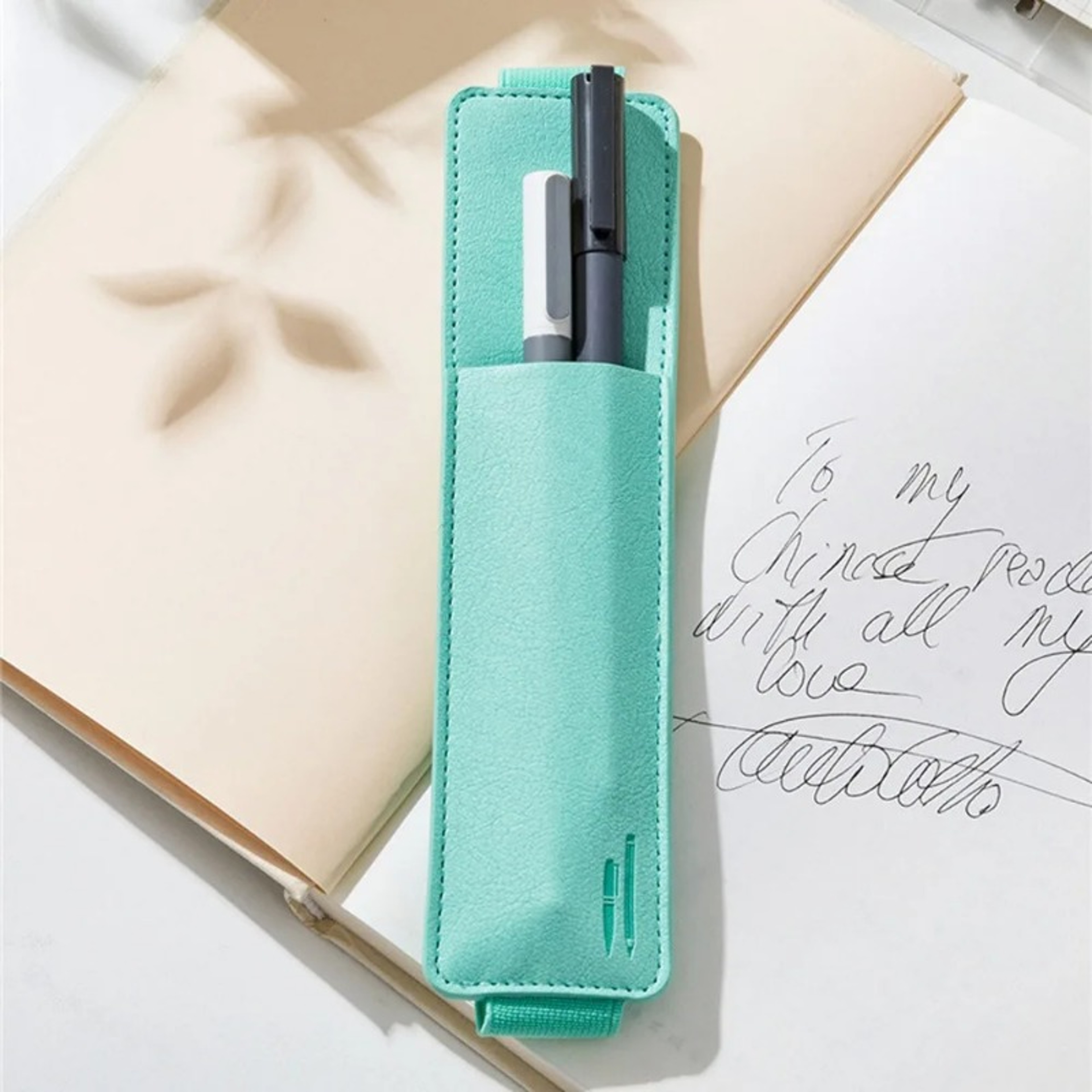 PU Leather Elastic Pen Holder For Notebook And Journal 0