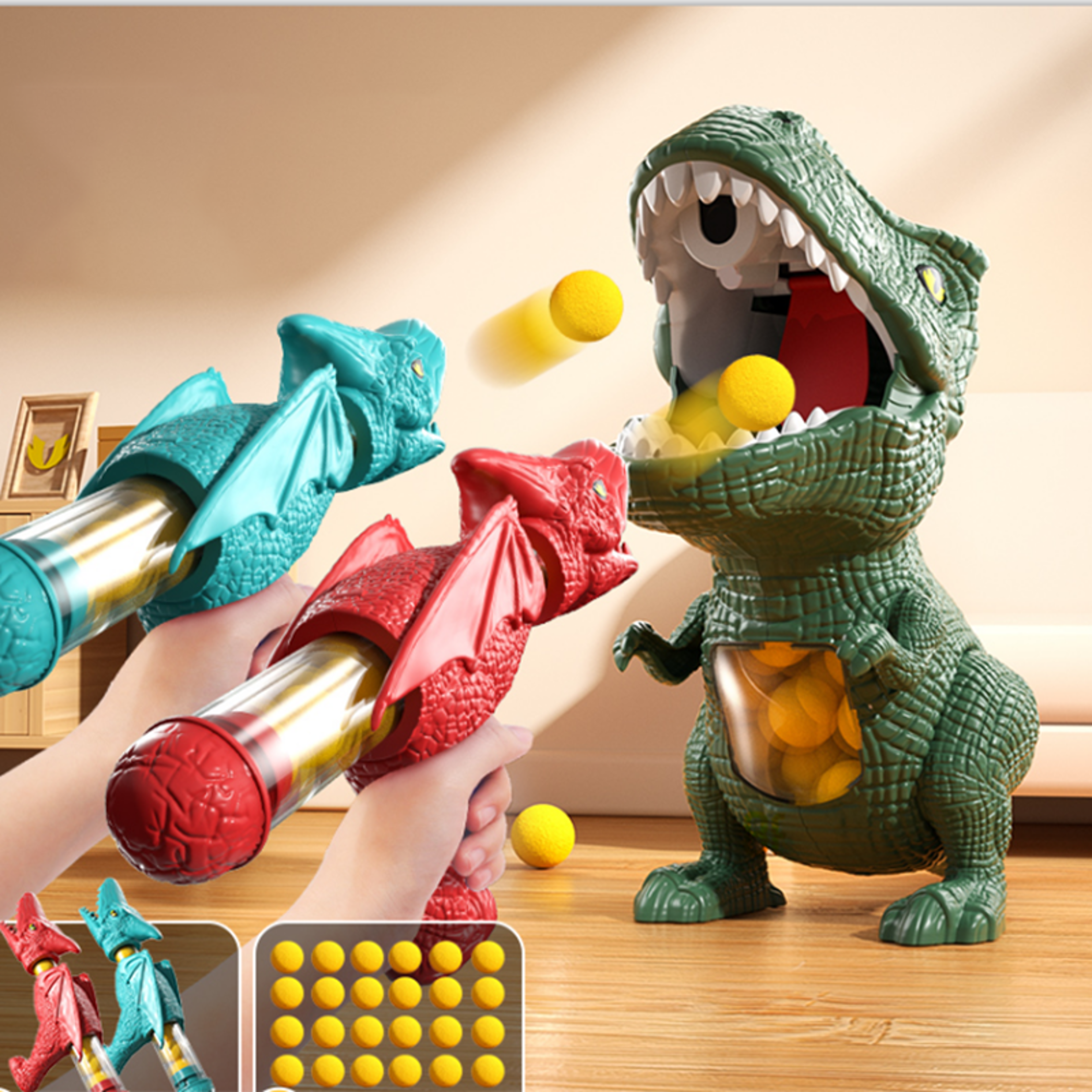 Interactive T Rex Dinosaur Shooting Game with Foam Ball Blaster for Kids – view 8