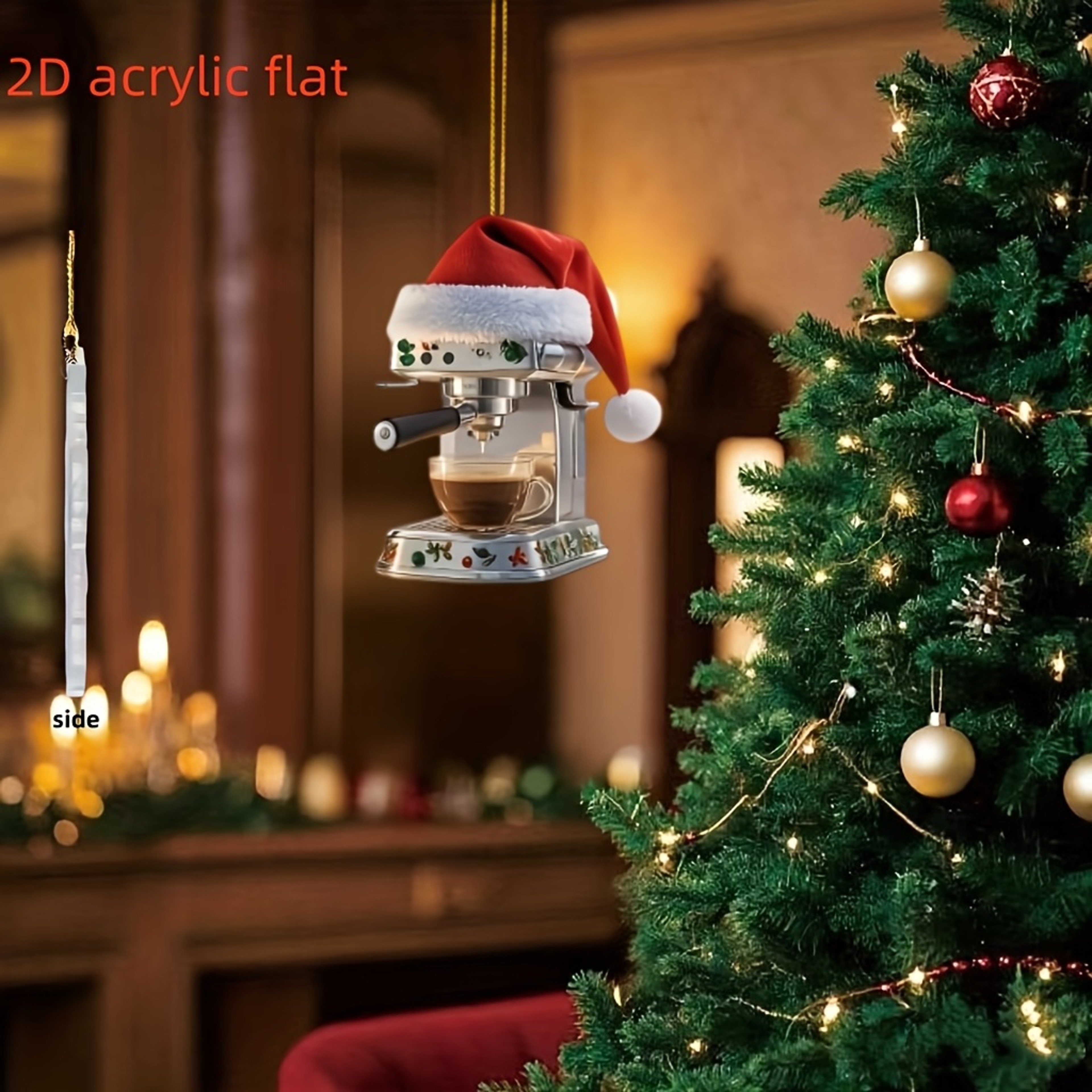Coffee Machine Christmas Ornament Set For Coffee Lovers 0