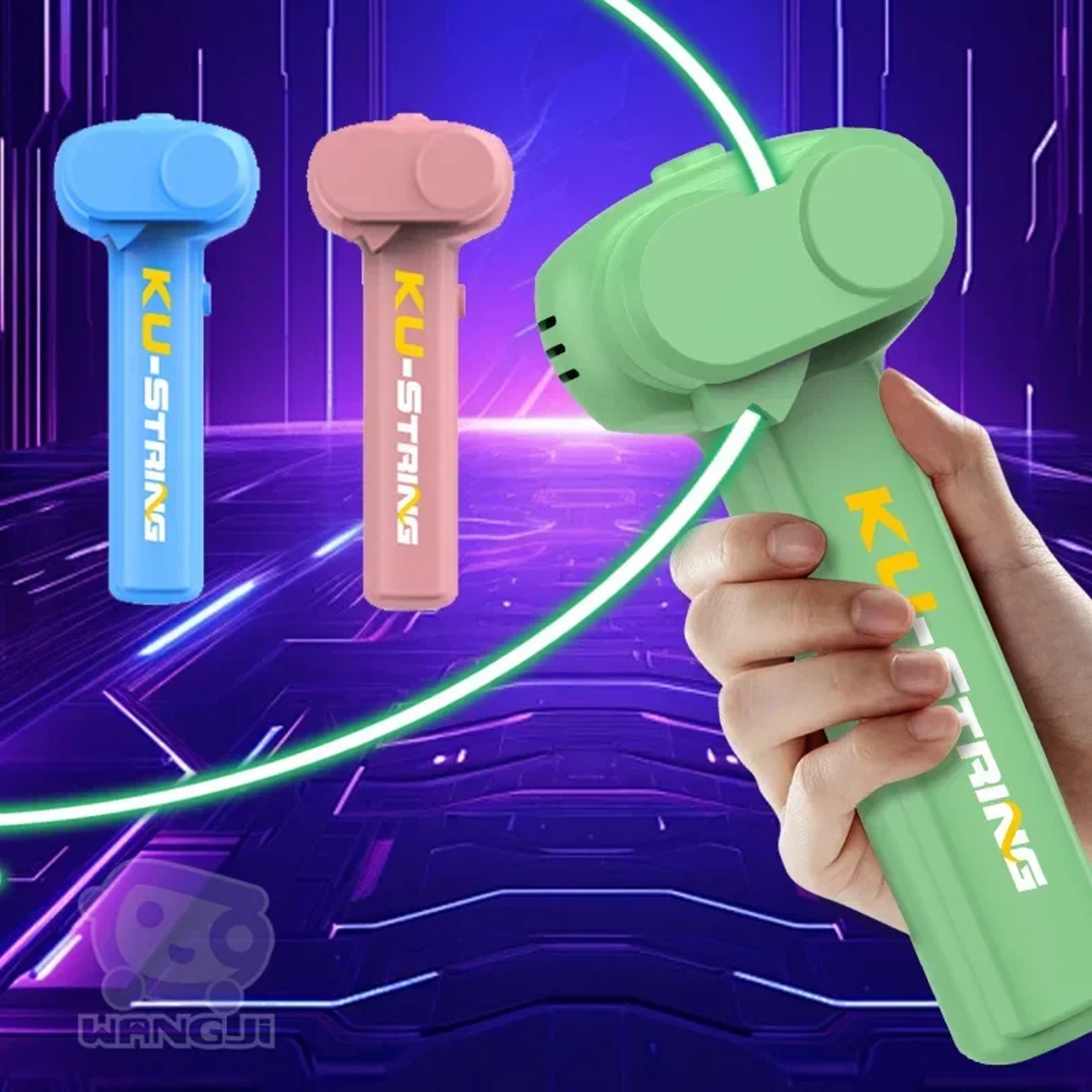 Glow In The Dark String Launcher Handheld Rope Toy For Kids And Parties 1