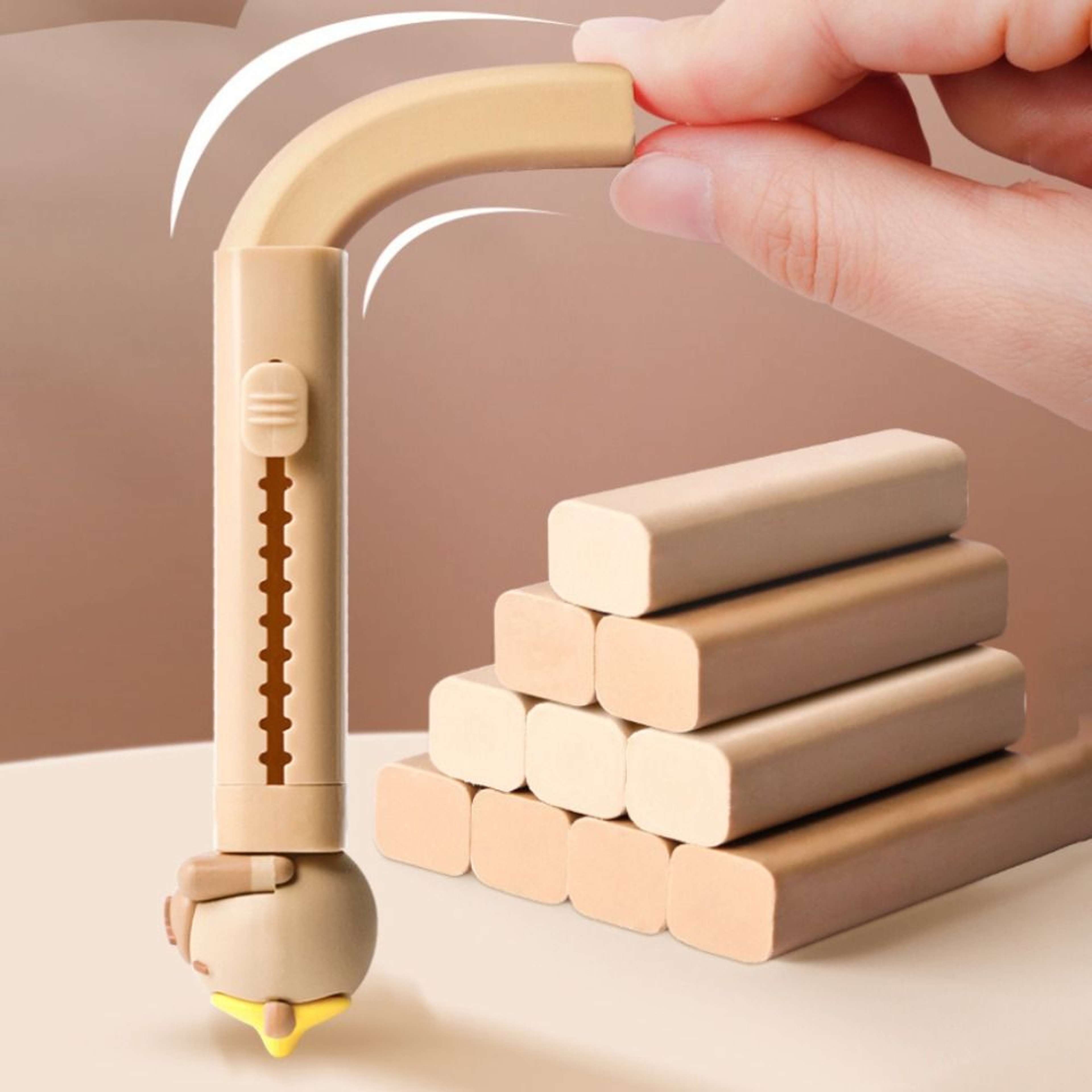 Cute Capybara Push Pull Retractable Eraser With Replaceable Core 3