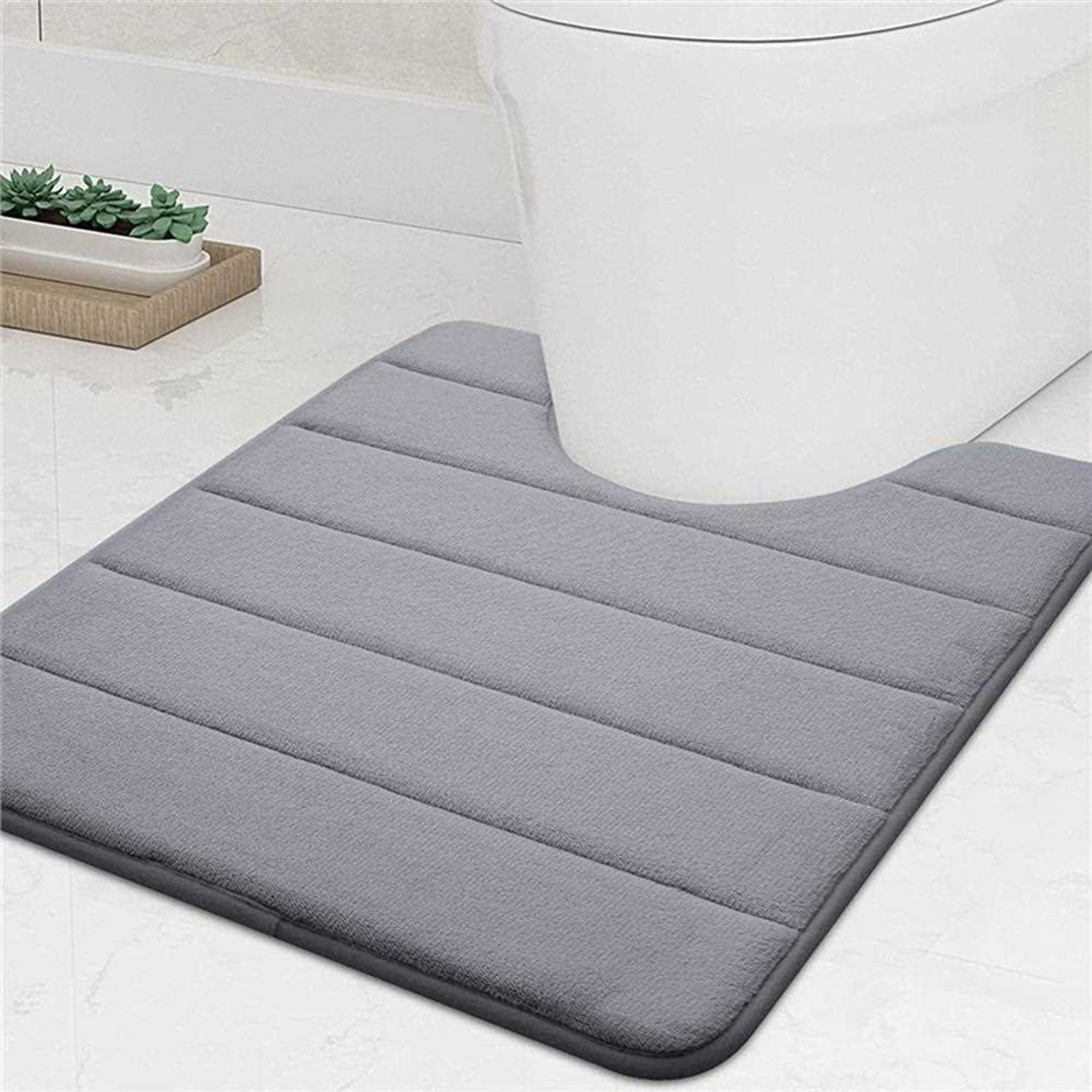 U Shaped Toilet Mat Absorbent Non Slip Bathroom Contour Rug – view 7