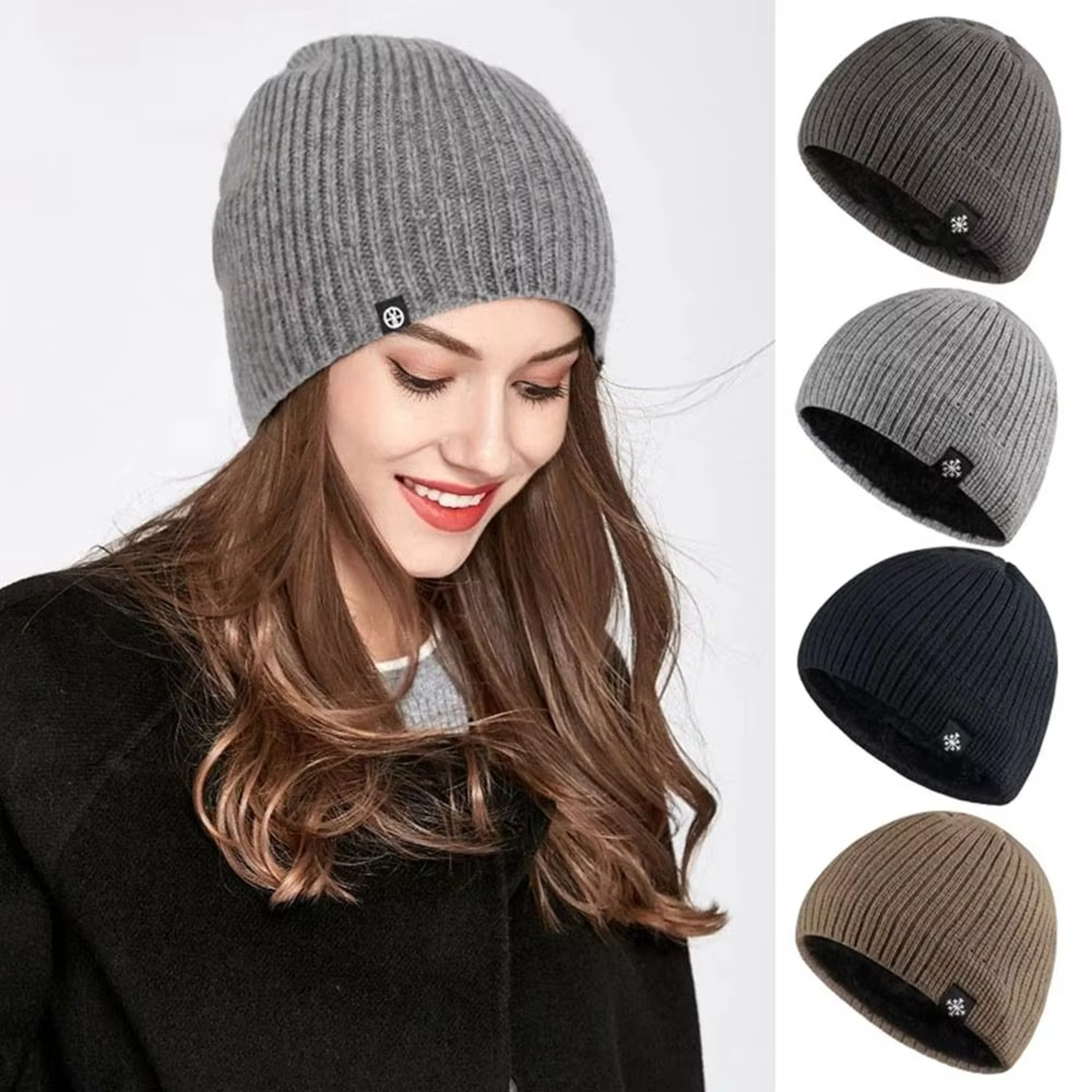 Fleece Lined Winter Beanie Warm Knit Hat for Men and Women – view 2