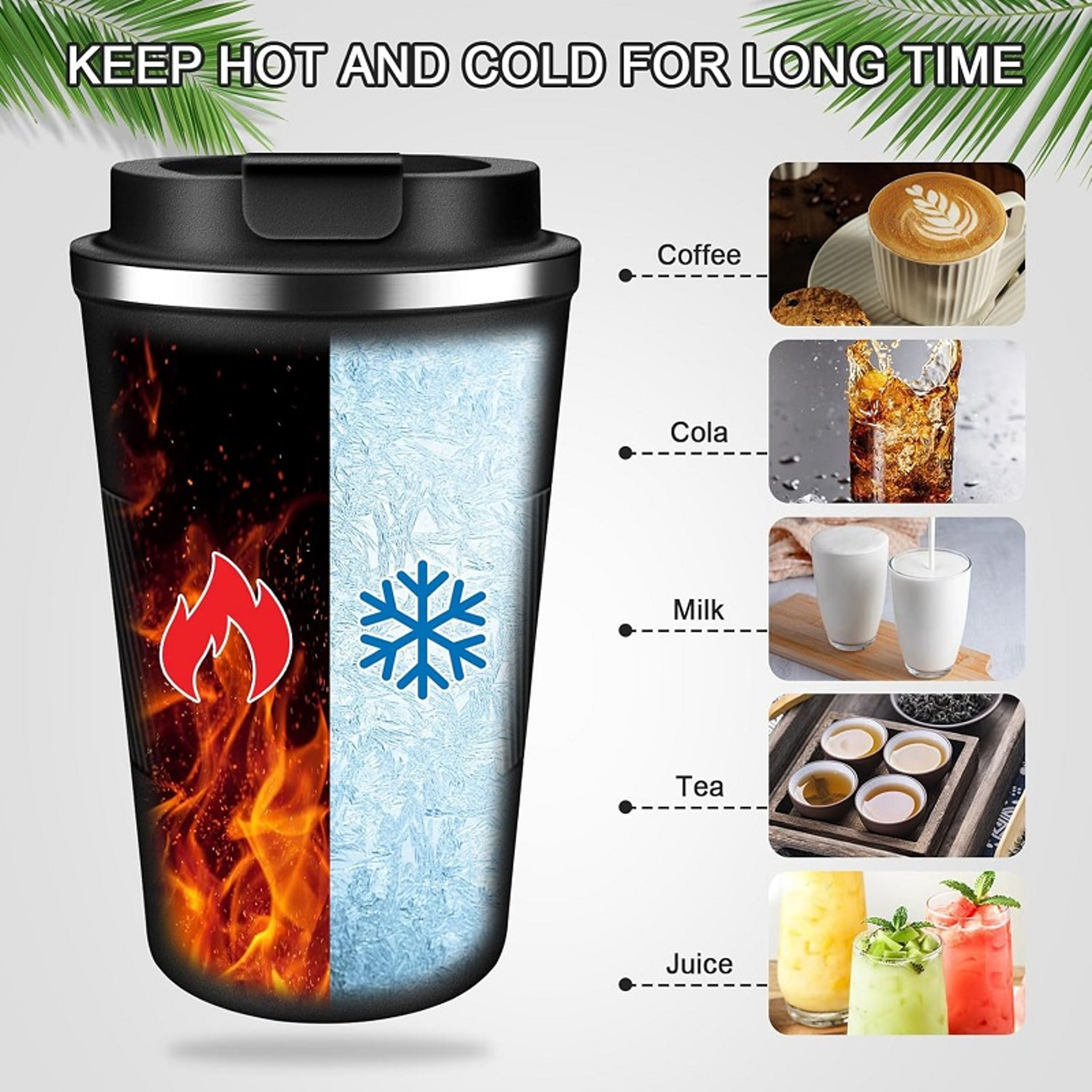 Stainless Steel Travel Mug Leak Proof Insulated Coffee Cup for Hot and Cold Drinks – view 2