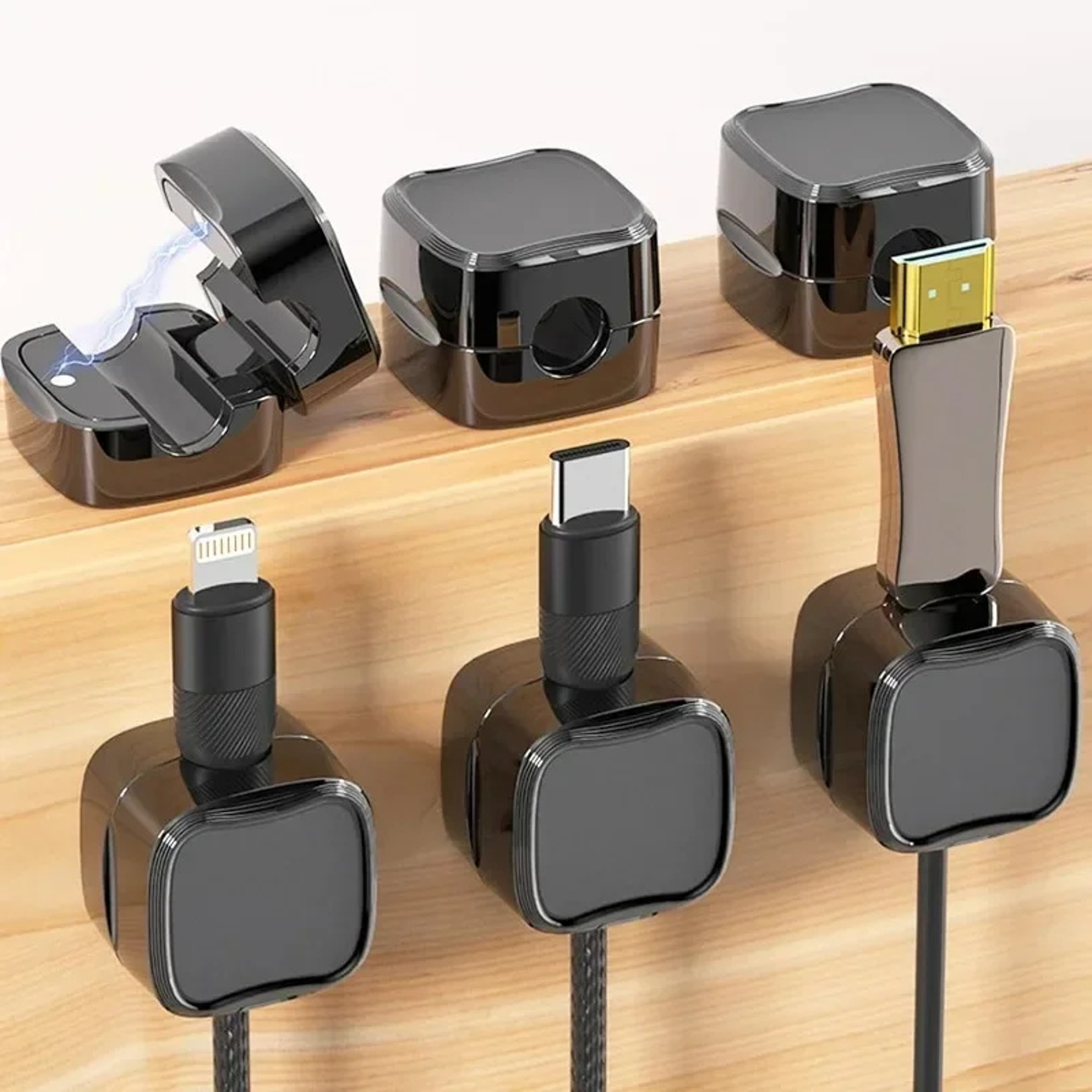 Magnetic Cable Clips Adjustable Cord Holder For Desk Cable Management 2