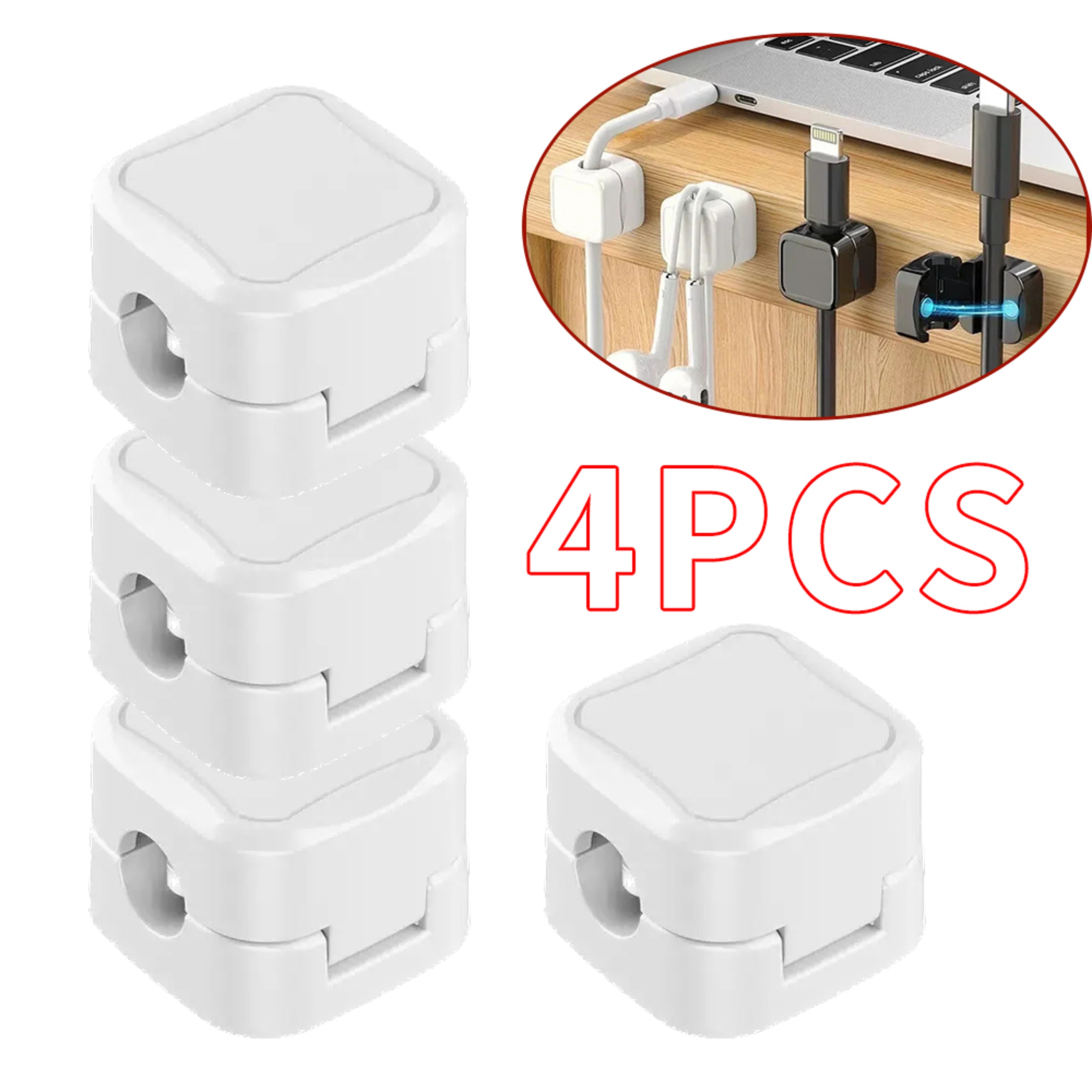 Magnetic Cable Clips Adjustable Cord Holders For Clean Under Desk Cable Management 6