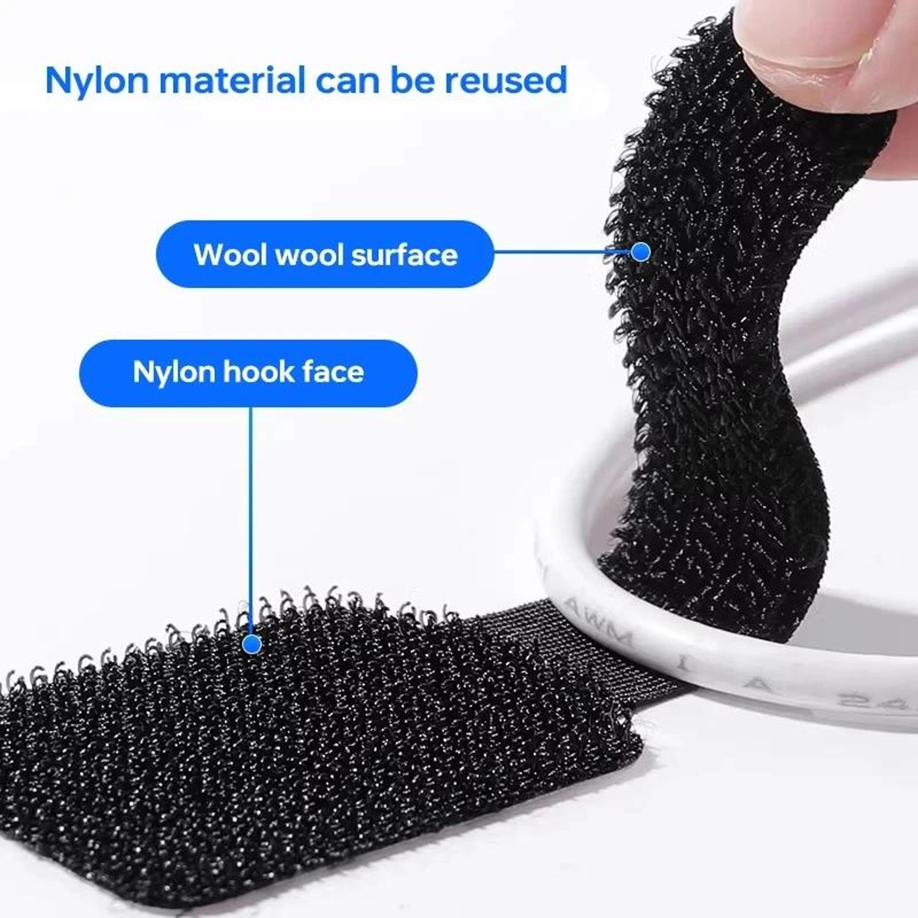 Reusable Self Adhesive Cable Ties Adjustable Cord Organizer Straps For Desk And Home 3