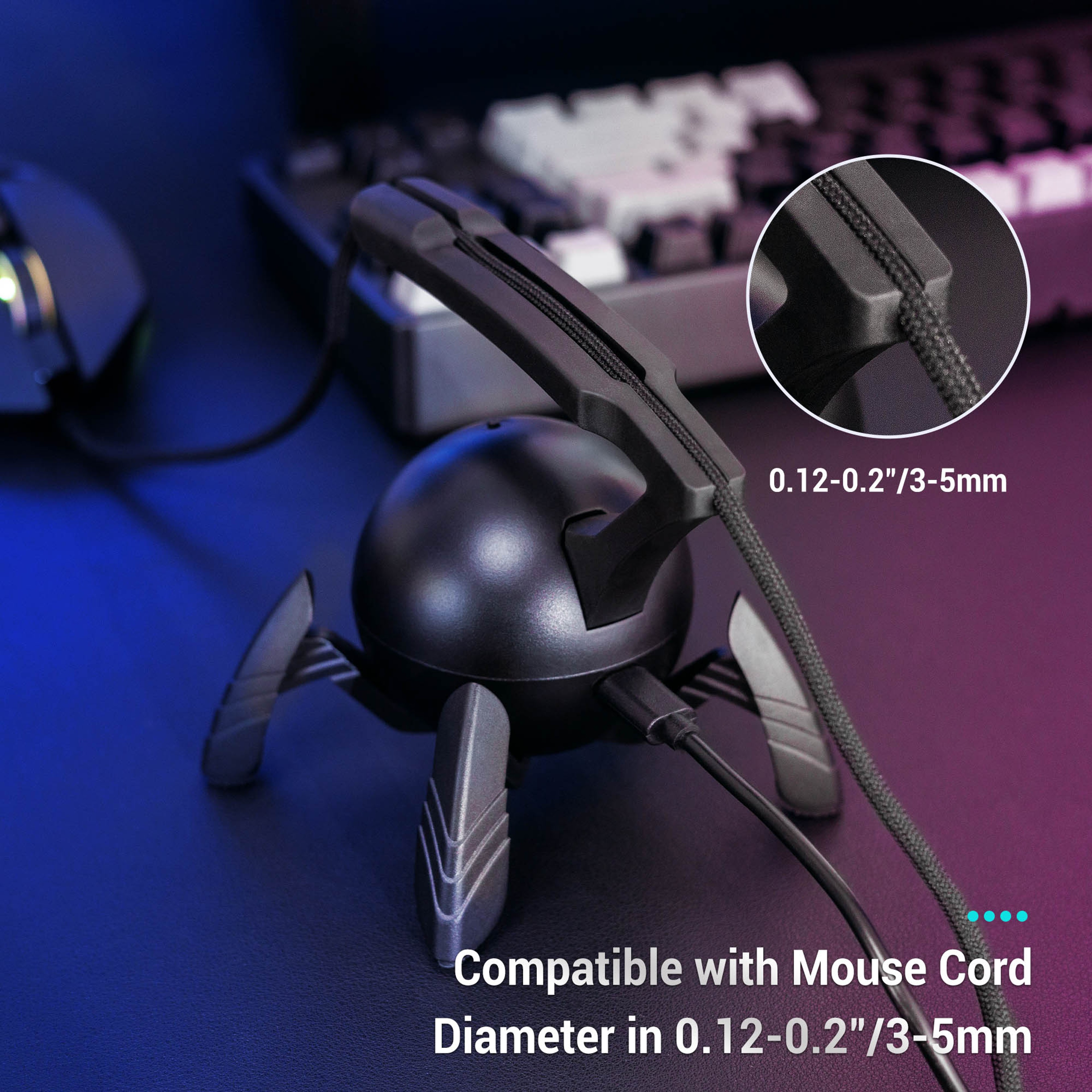 RGB Gaming Mouse Bungee With USB Hub Type C Port And Anti Slip Base 4