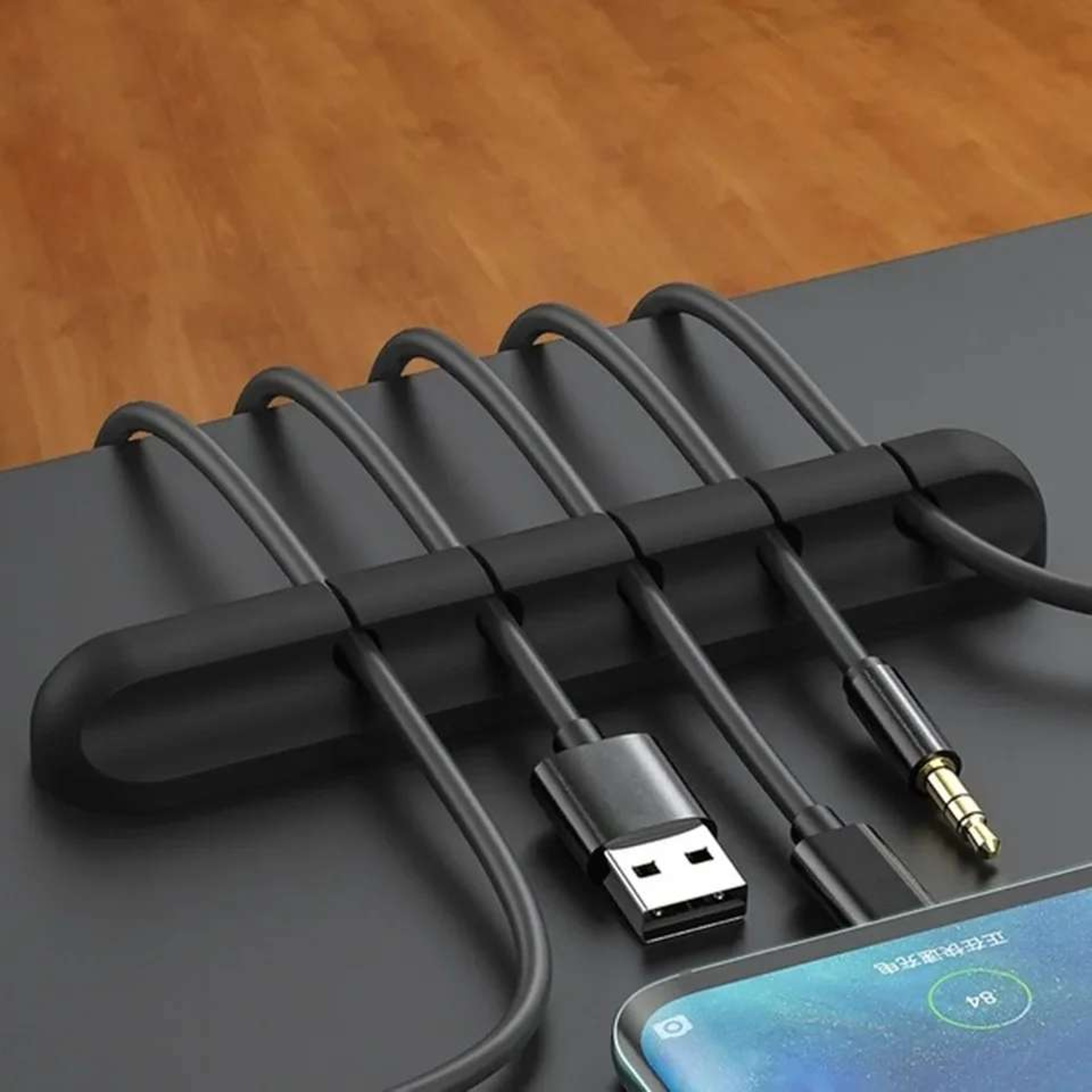 Silicone Cable Organizer Desktop USB Cable Holder for Neat Wire Management – view 3
