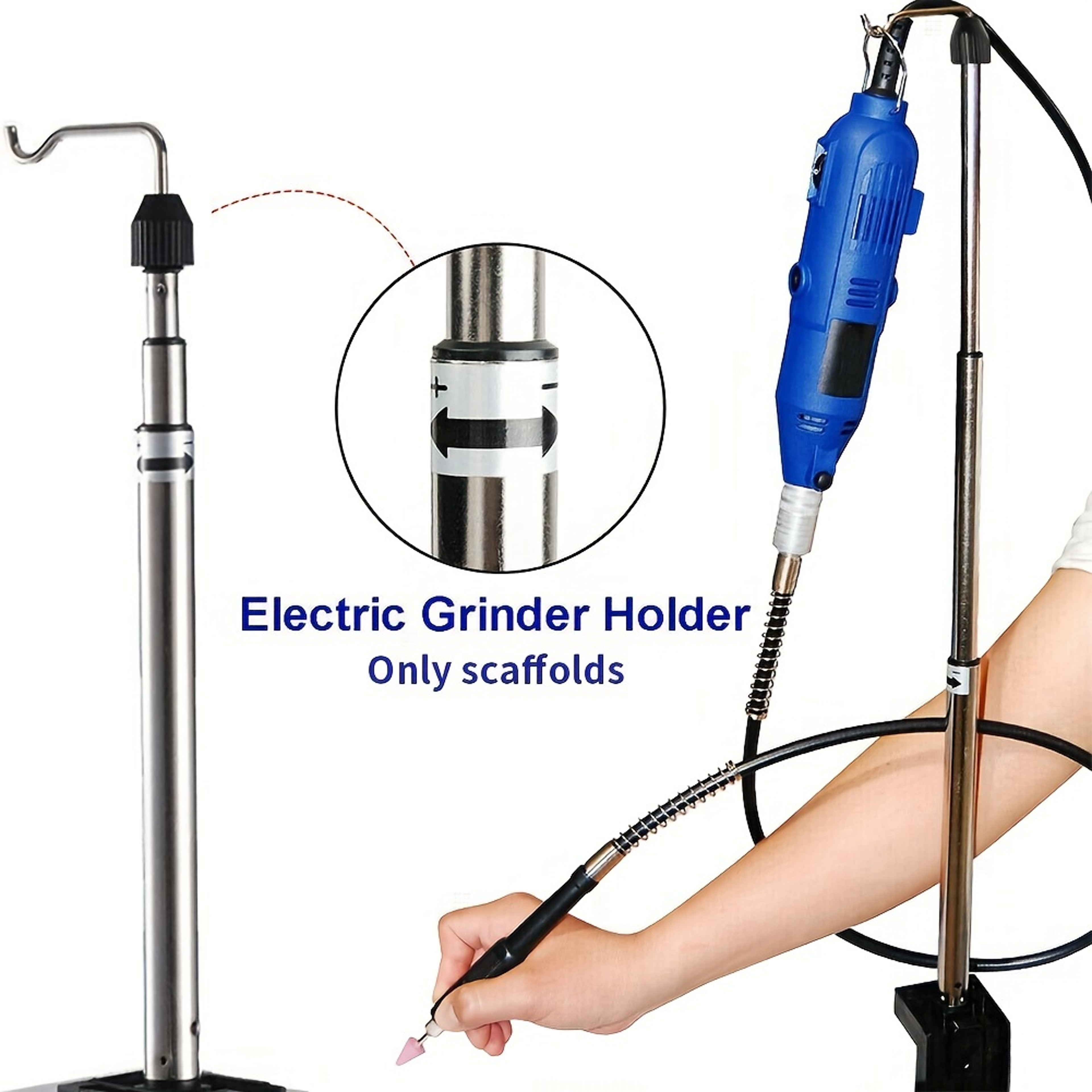 Rotary Tool Stand Adjustable Flex Shaft Hanger for Precision Grinding and Engraving – view 1