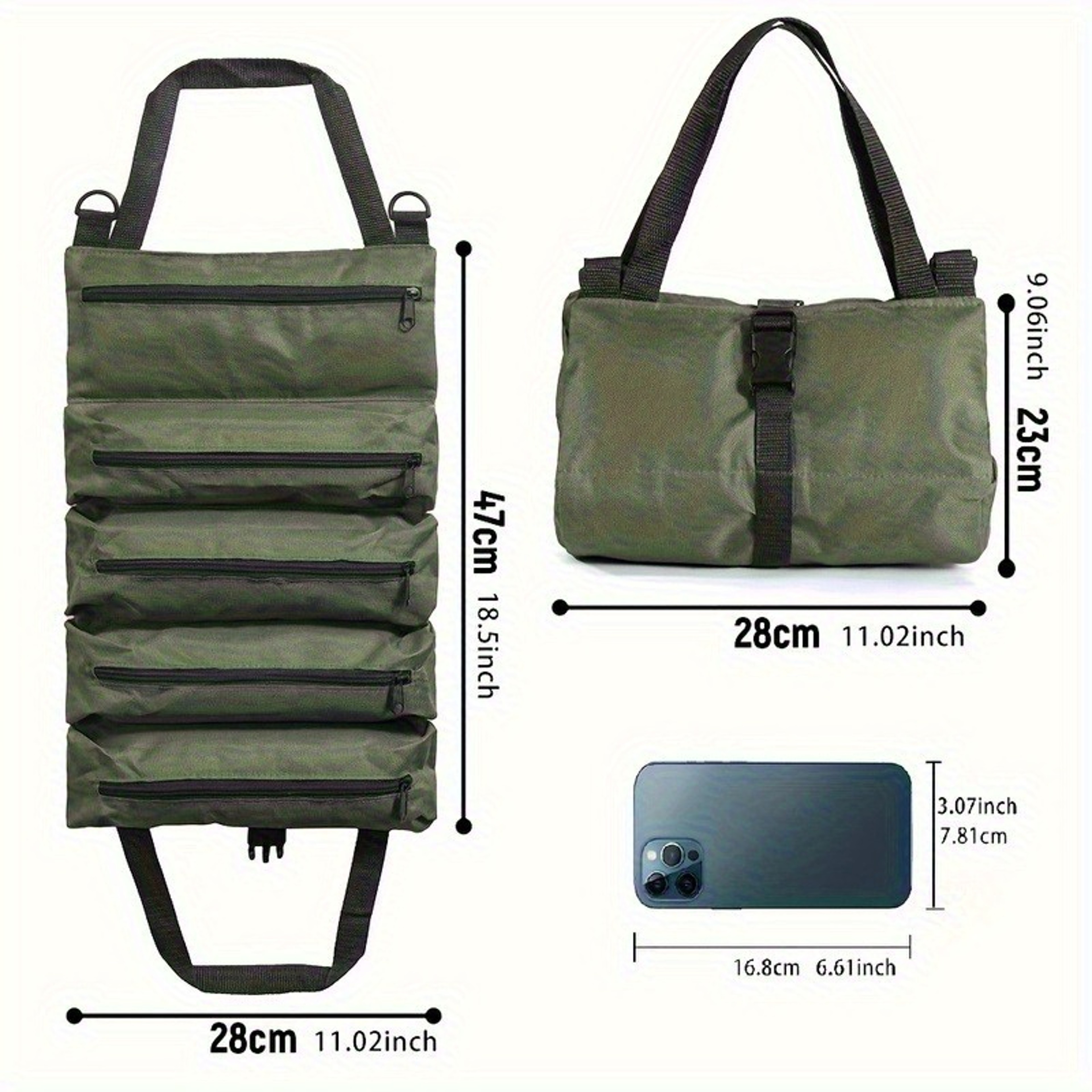 Portable Roll Up Tool Bag Multi Pocket Tool Organizer for Hardware Storage – view 2