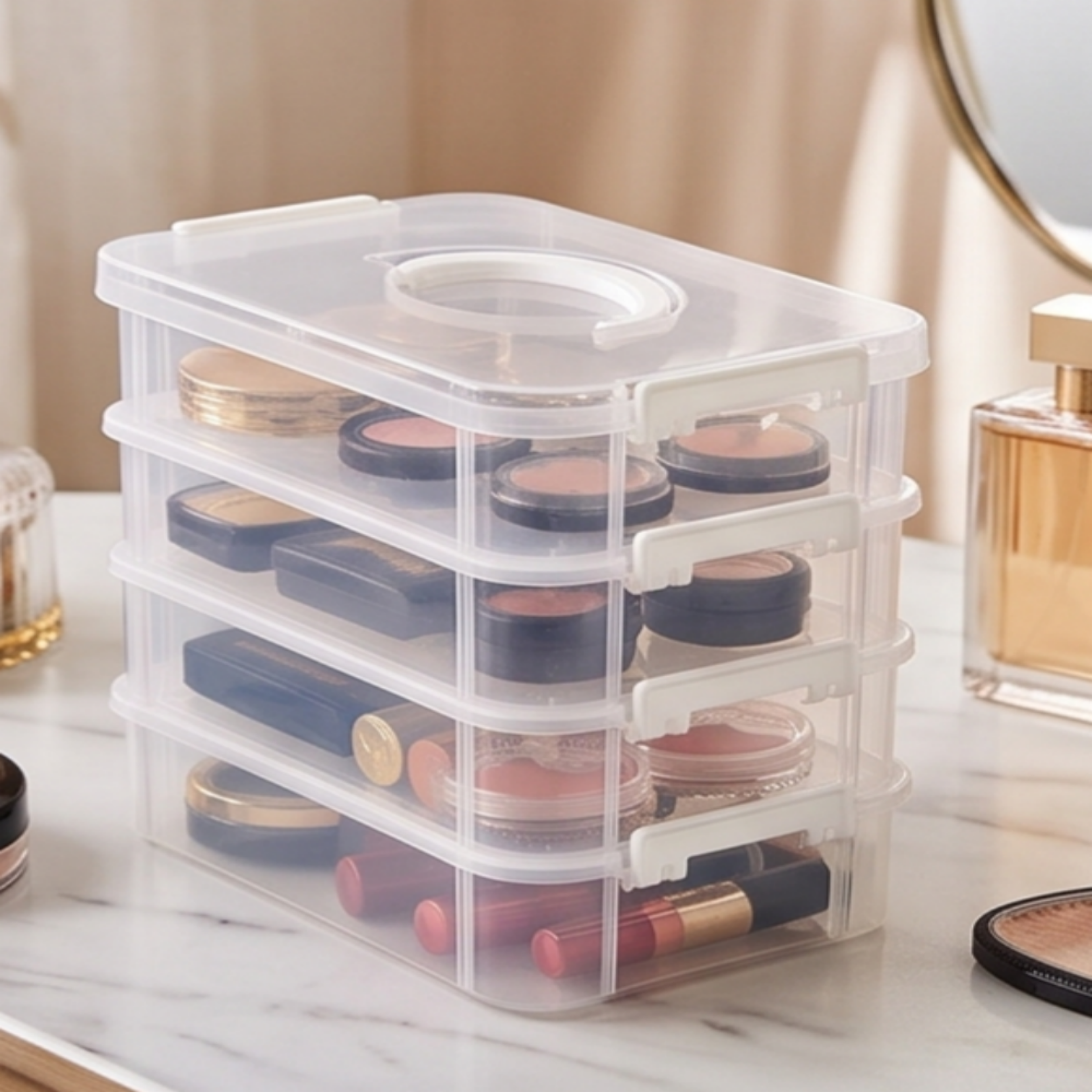 Transparent Compartment Storage Box With Lid For Building Blocks Crafts And Small Items 2