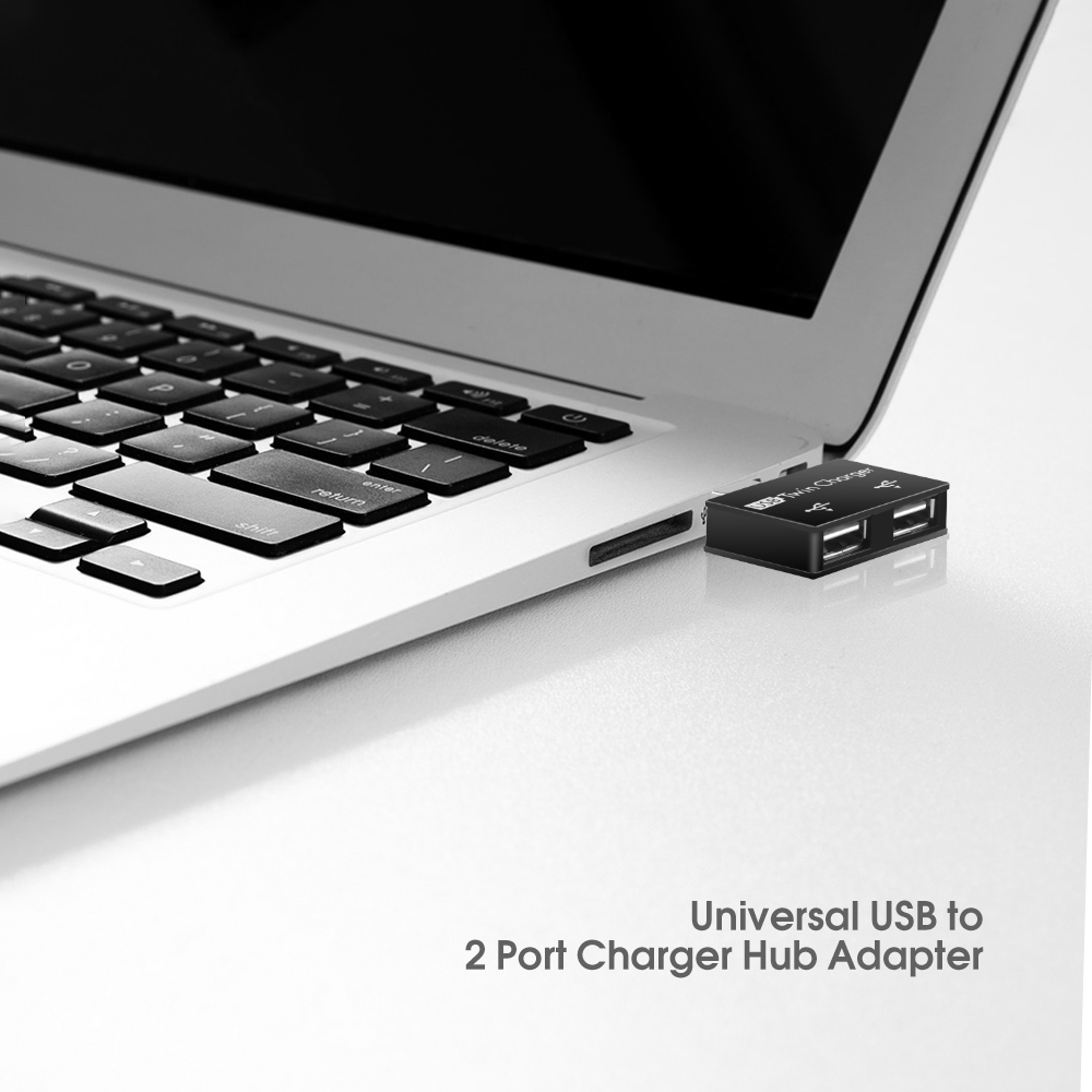USB Hub Adapter Dual Port USB Splitter For Easy Device Connection 2