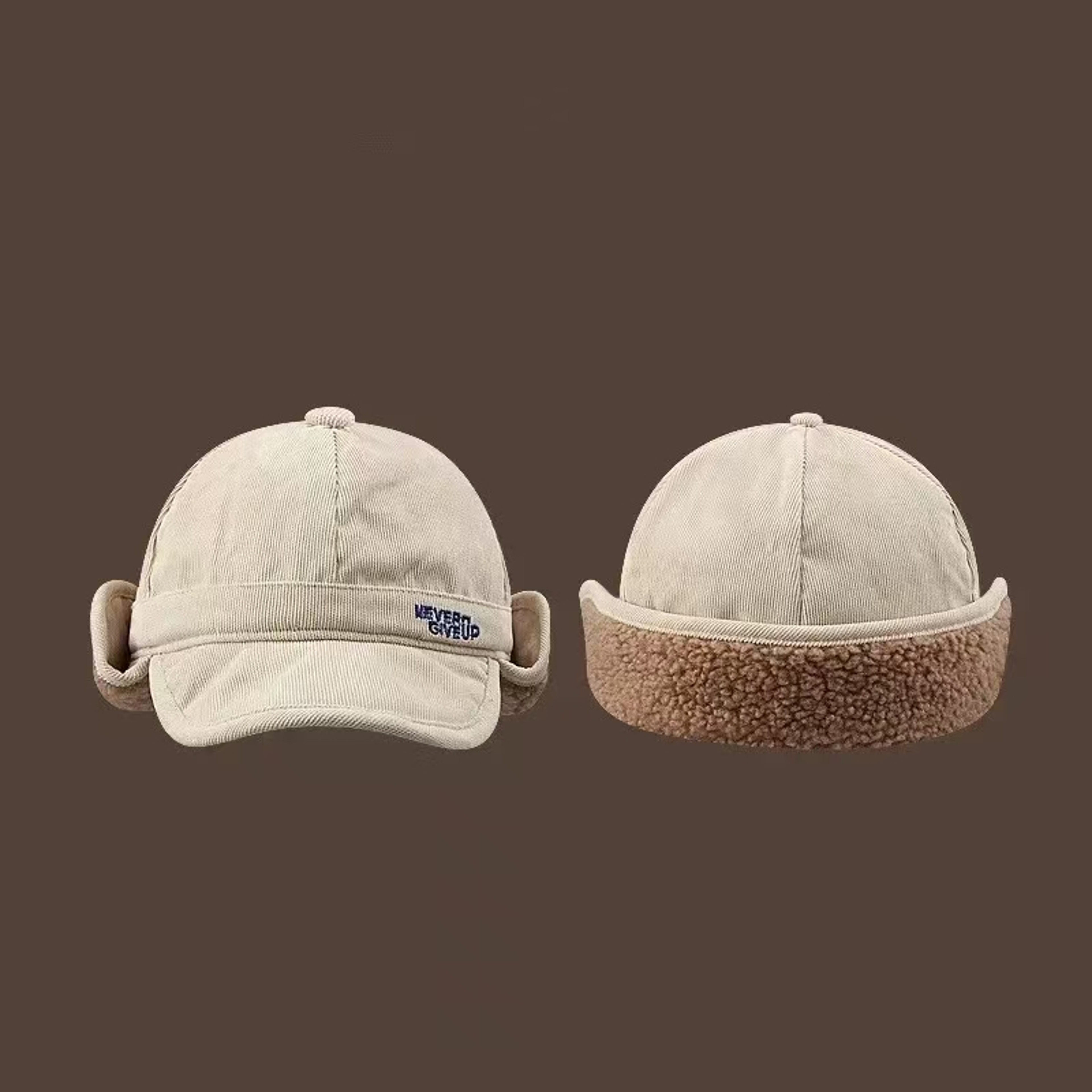 Lamb Fleece Winter Ear Flap Hat Warm Baseball Cap for Men and Women – view 2