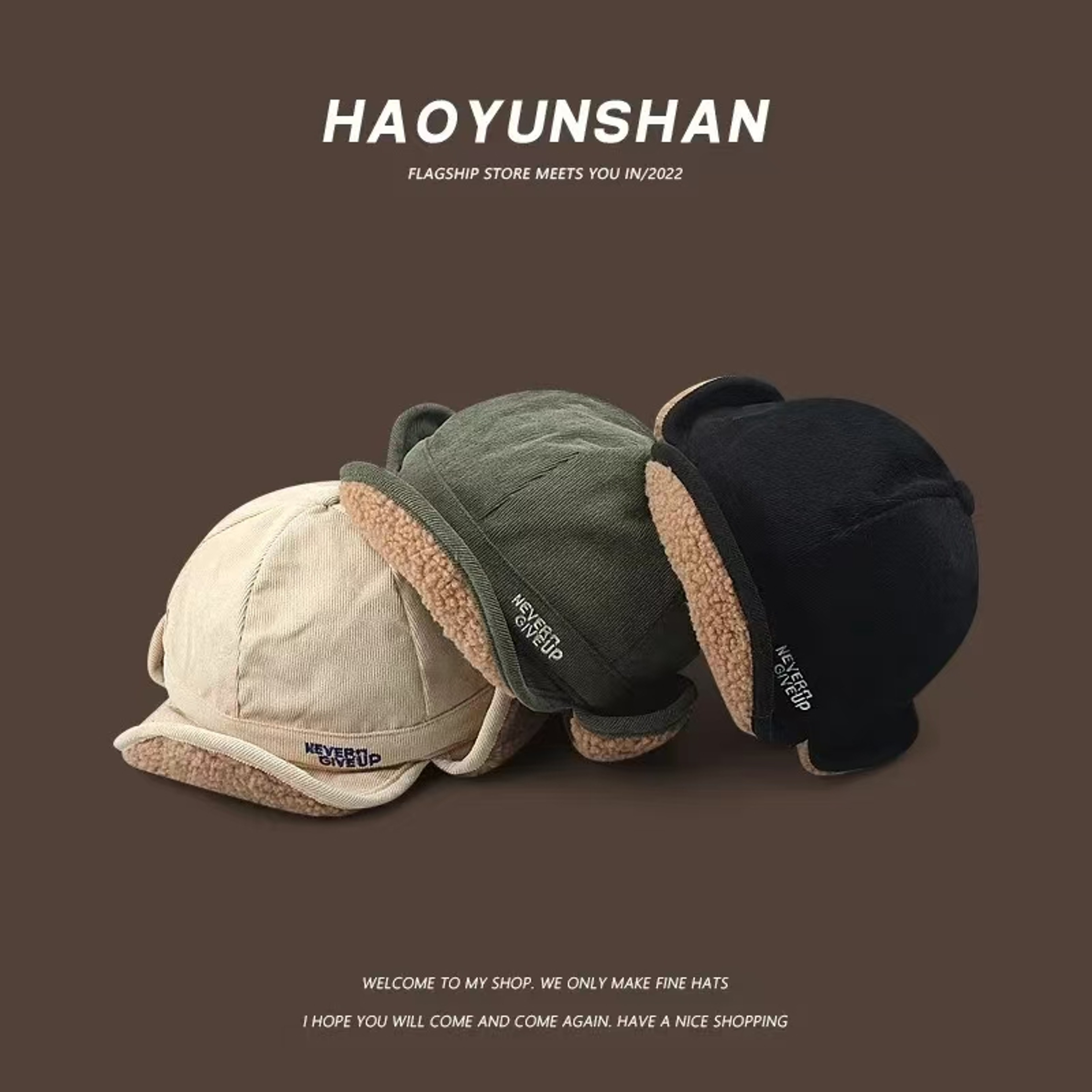 Lamb Fleece Winter Ear Flap Hat Warm Baseball Cap for Men and Women – view 3