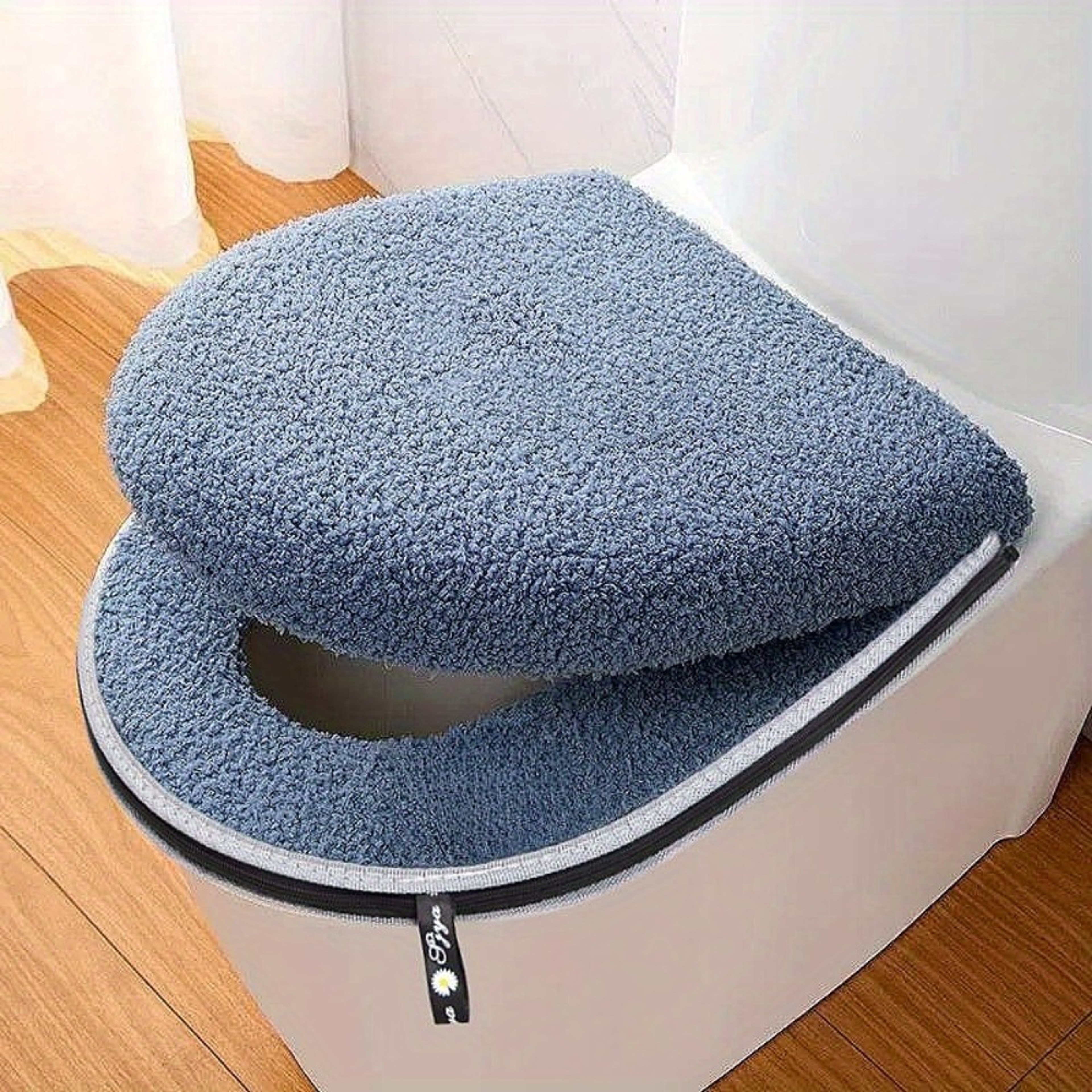 Thickened Warm Toilet Seat Cushion Set with Zipper Handle and Washable Universal Fit – view 9