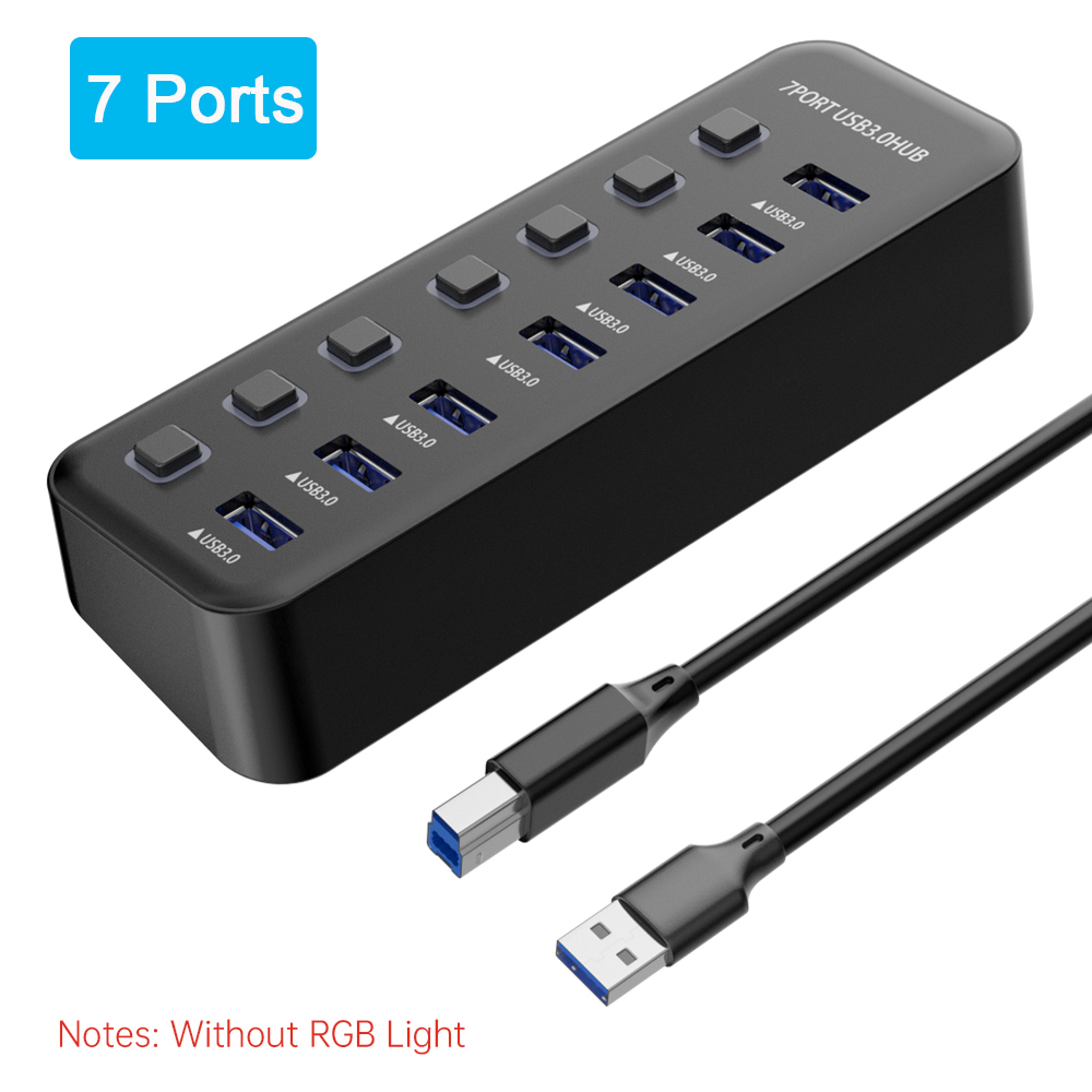 RGB USB Hub with High Speed Data Transfer and Individual On Off Switches – view 7