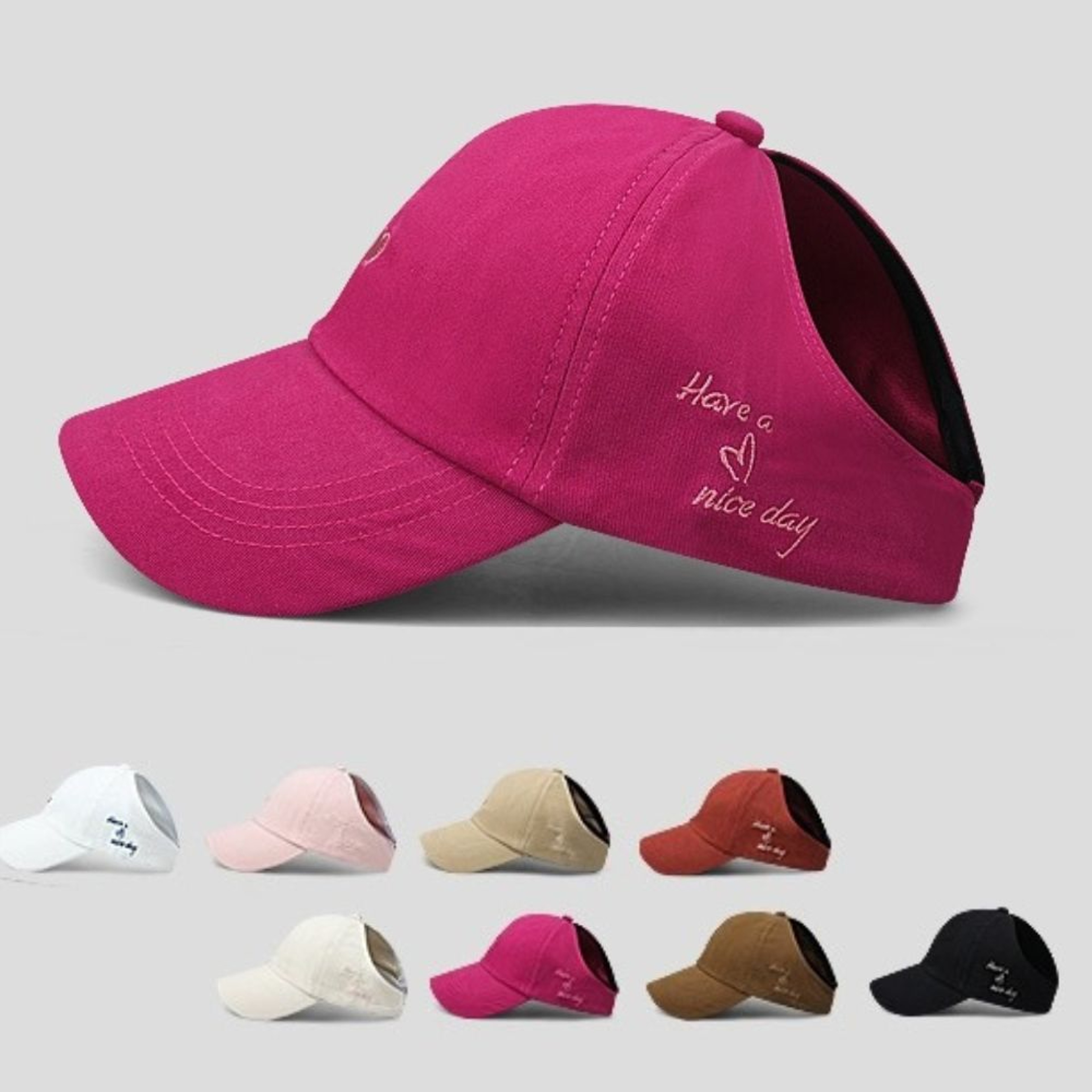 Kids Heart Design Baseball Cap Summer Sun Hat Open Top Peaked Cap 0