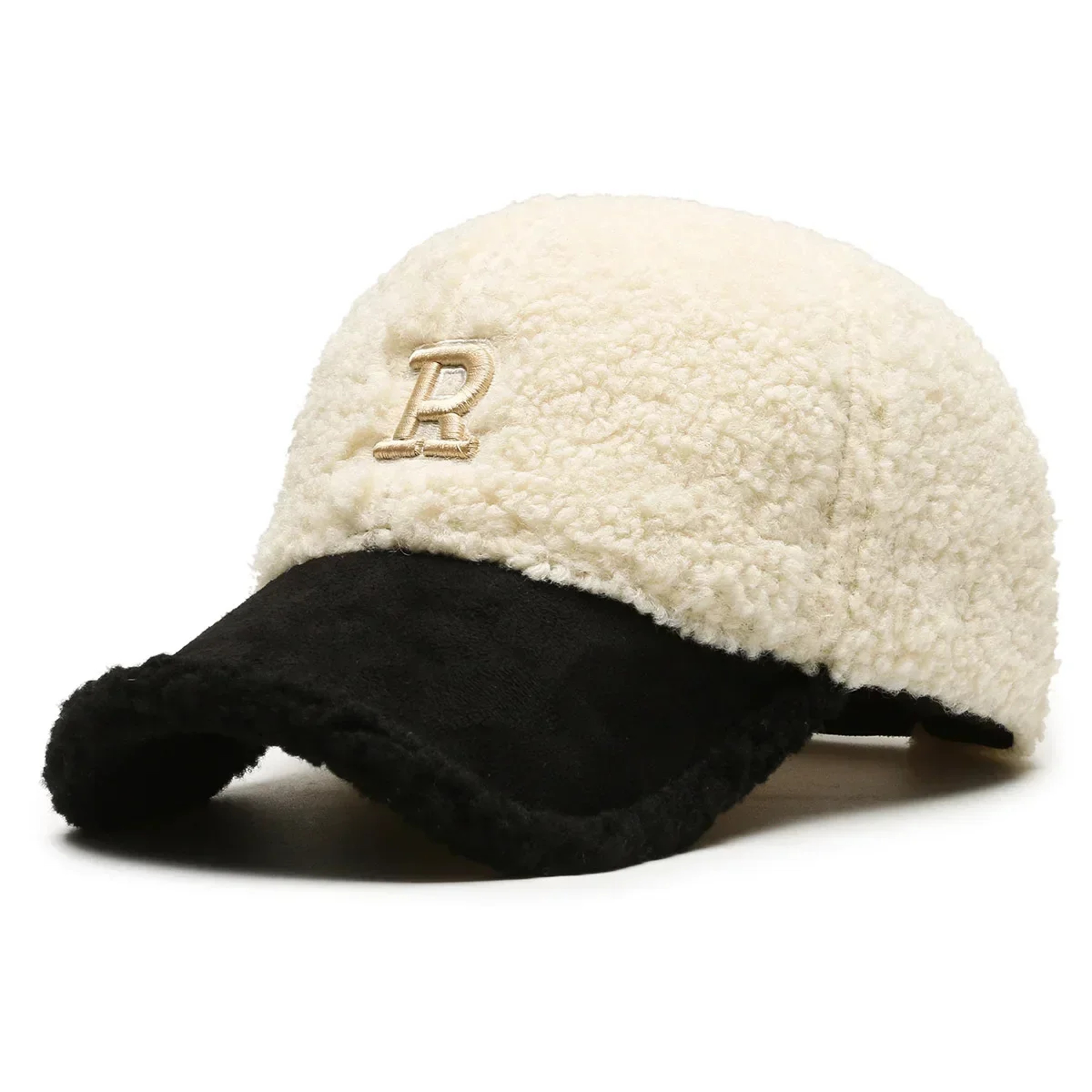 Cozy Lambswool Winter Baseball Cap with Letter Embroidery for Men and Women – view 8