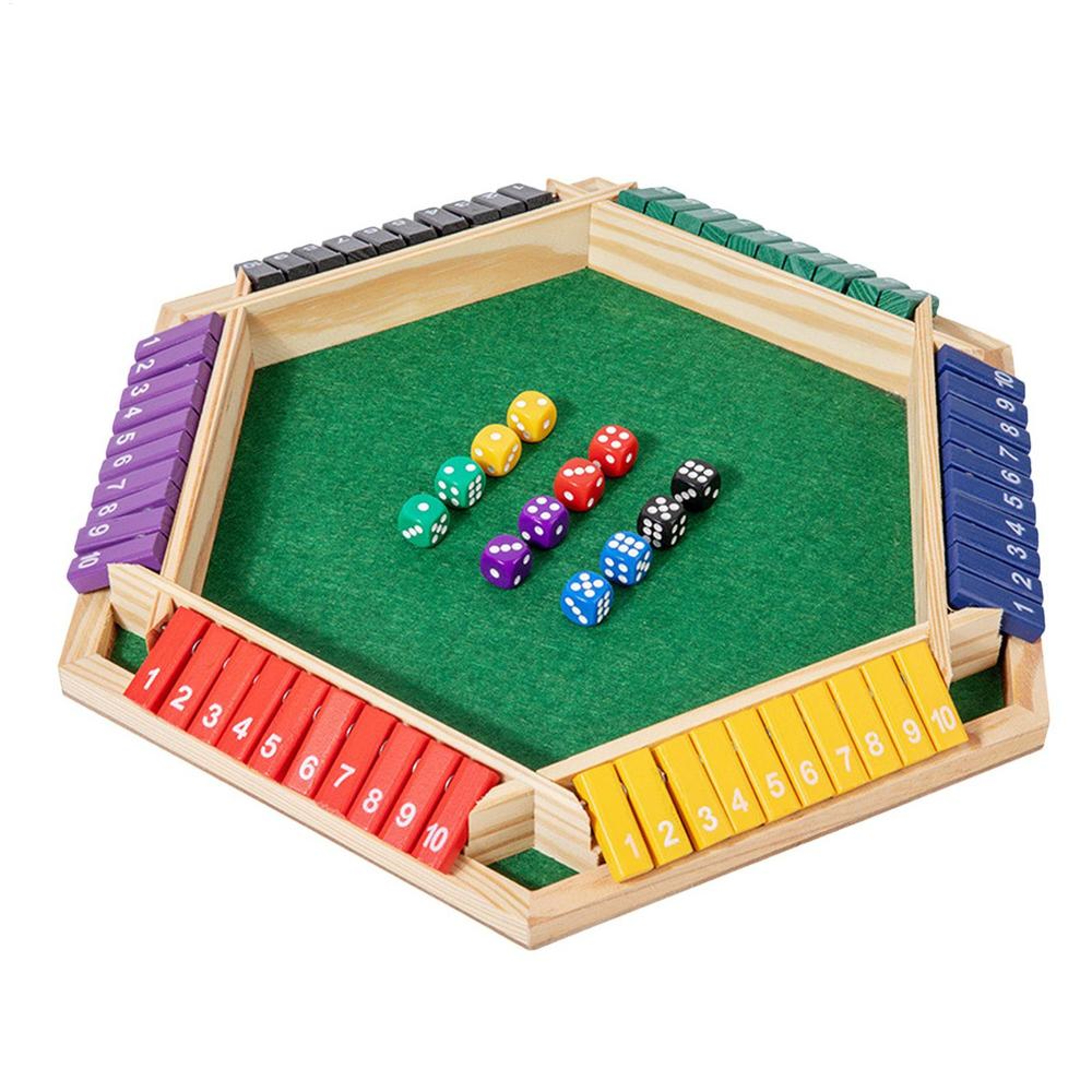 Wooden Shut The Box Dice Board Game For Six Players Family Math Party Game 5