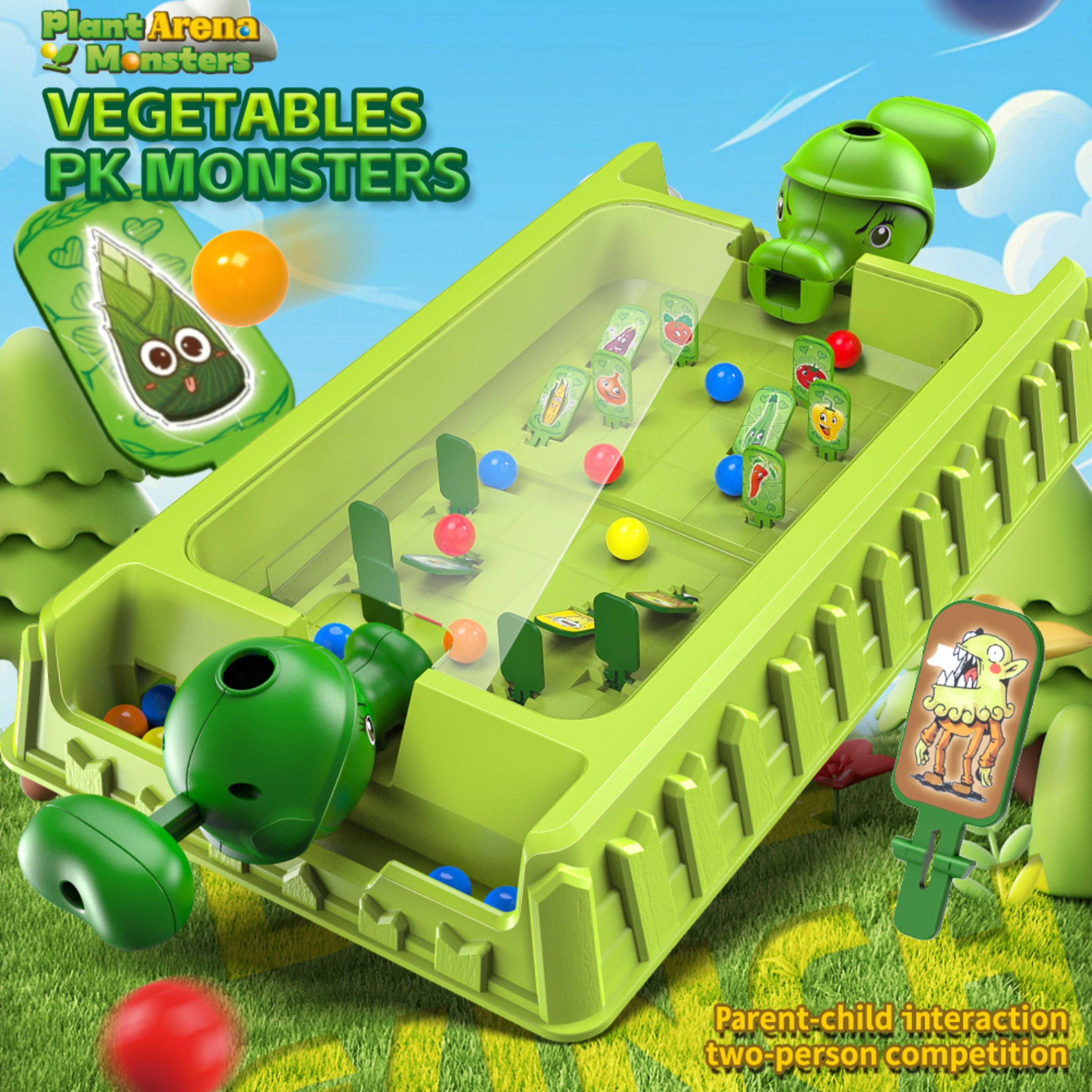 Kids Tabletop Pinball Game Two Player Educational Toy – view 1