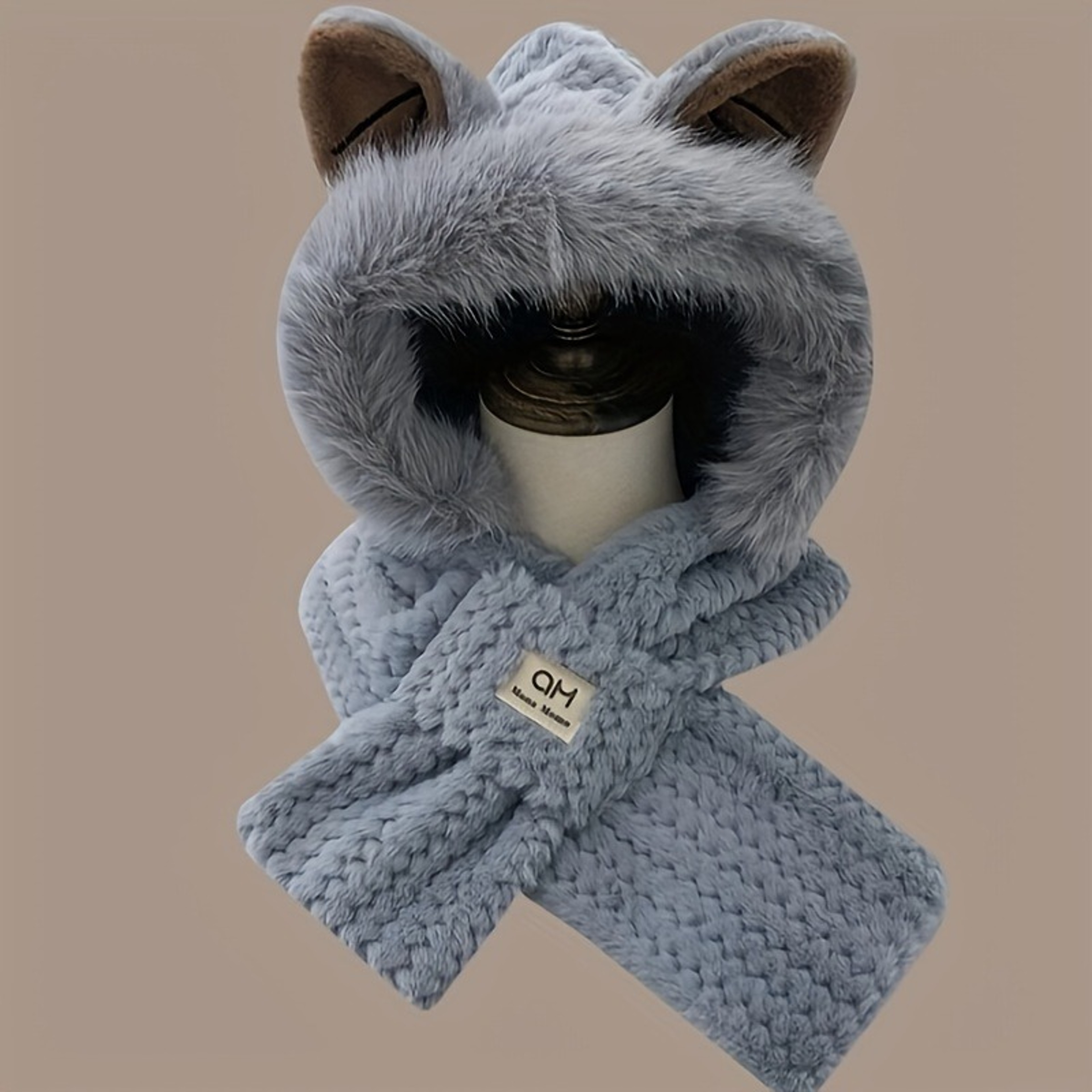 Womens Cat Ear Winter Beanie Soft Fleece Lined Pom Pom Hat 4