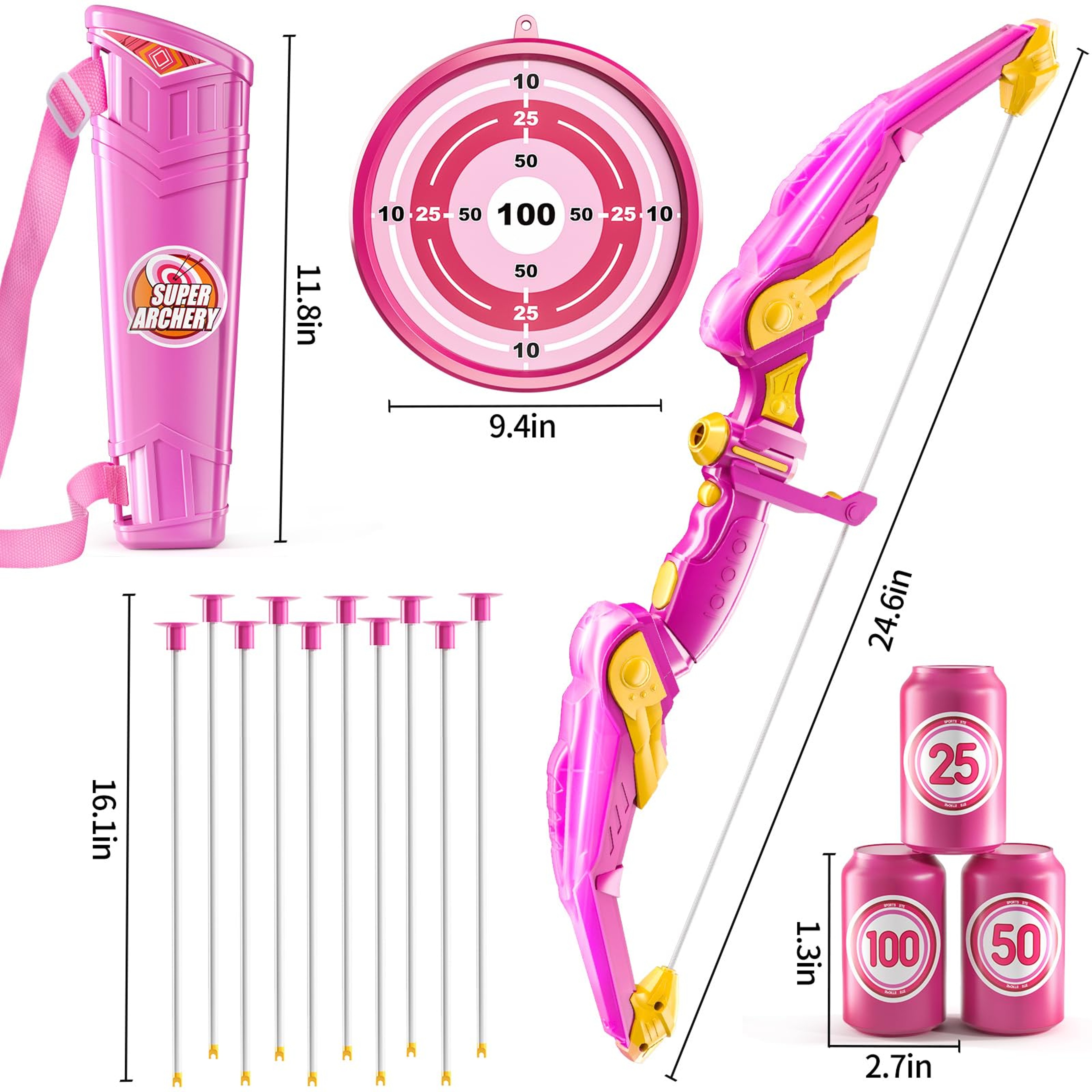 Kids Bow And Arrow Set Indoor Outdoor Archery Toy For Boys And Girls 2