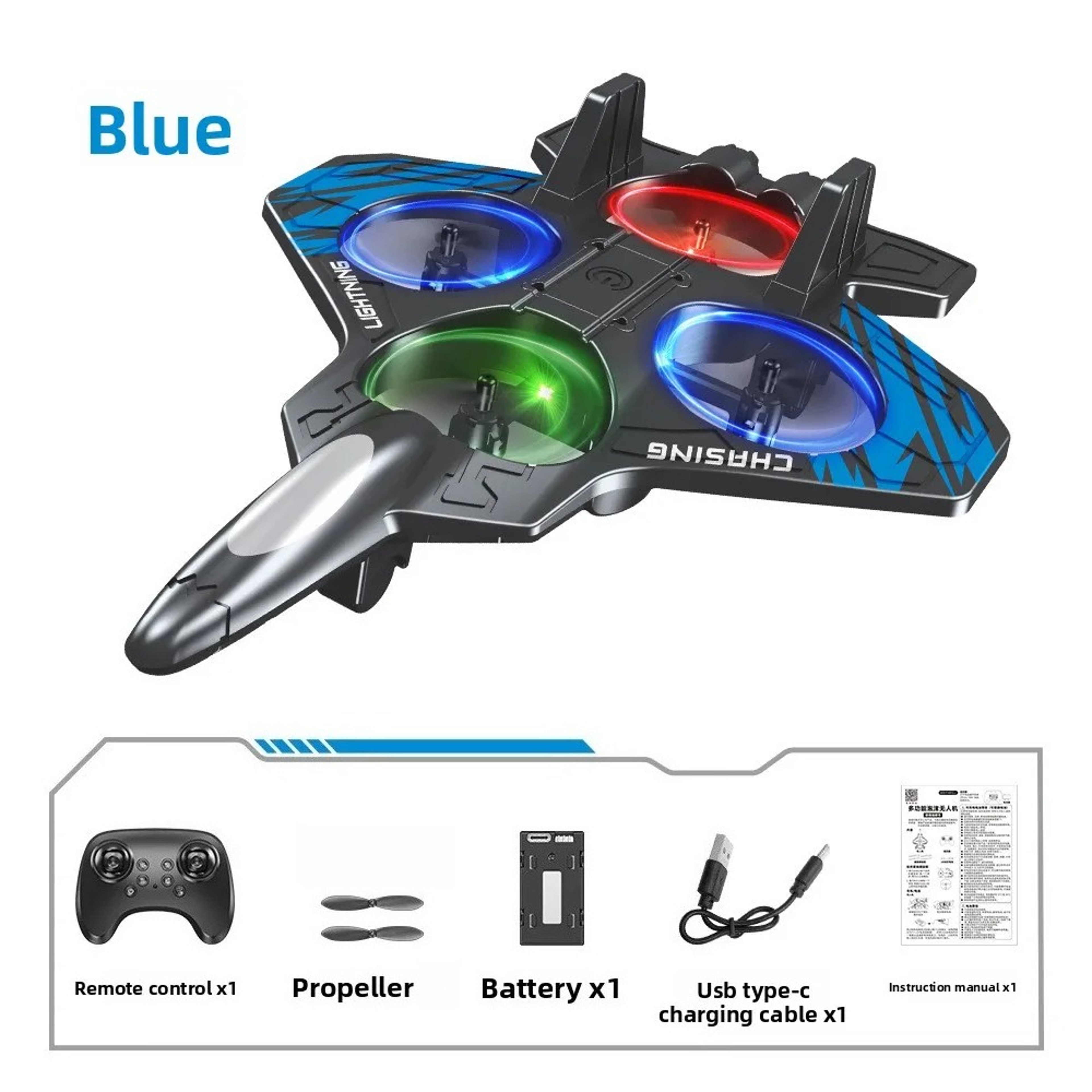 Remote Control Fighter Jet Foam Stunt RC Airplane Toy With Lights 4