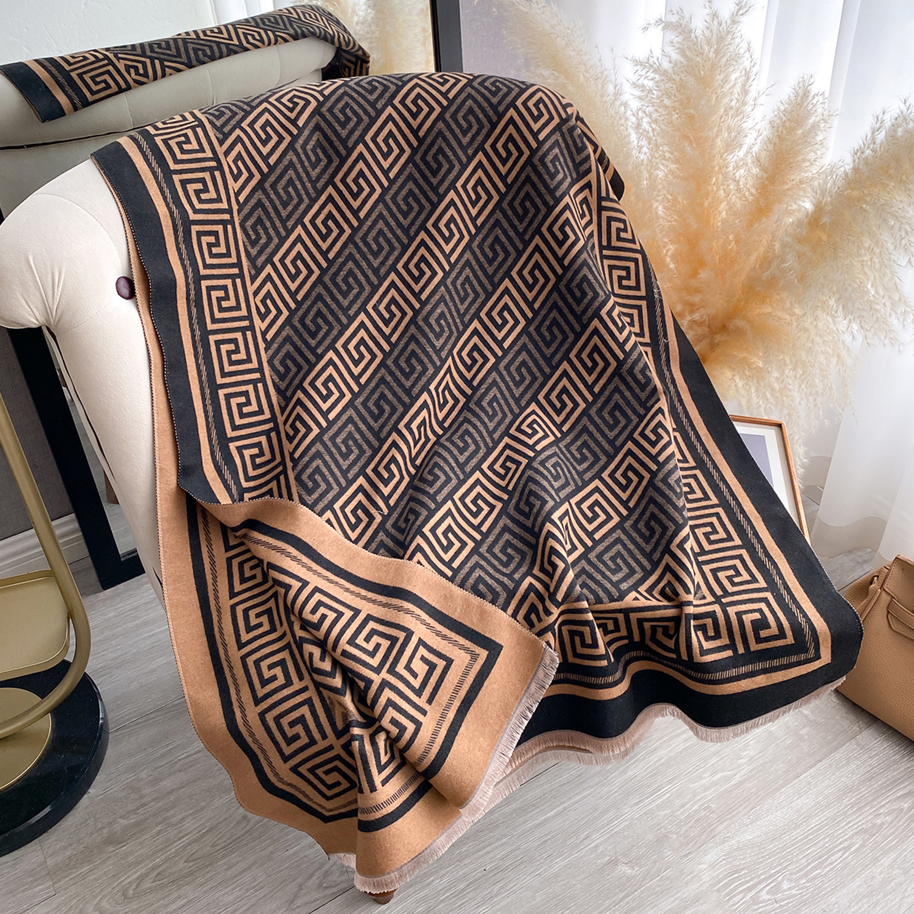 Soft Plaid Imitation Cashmere Winter Scarf and Pashmina Shawl for Women – view 10