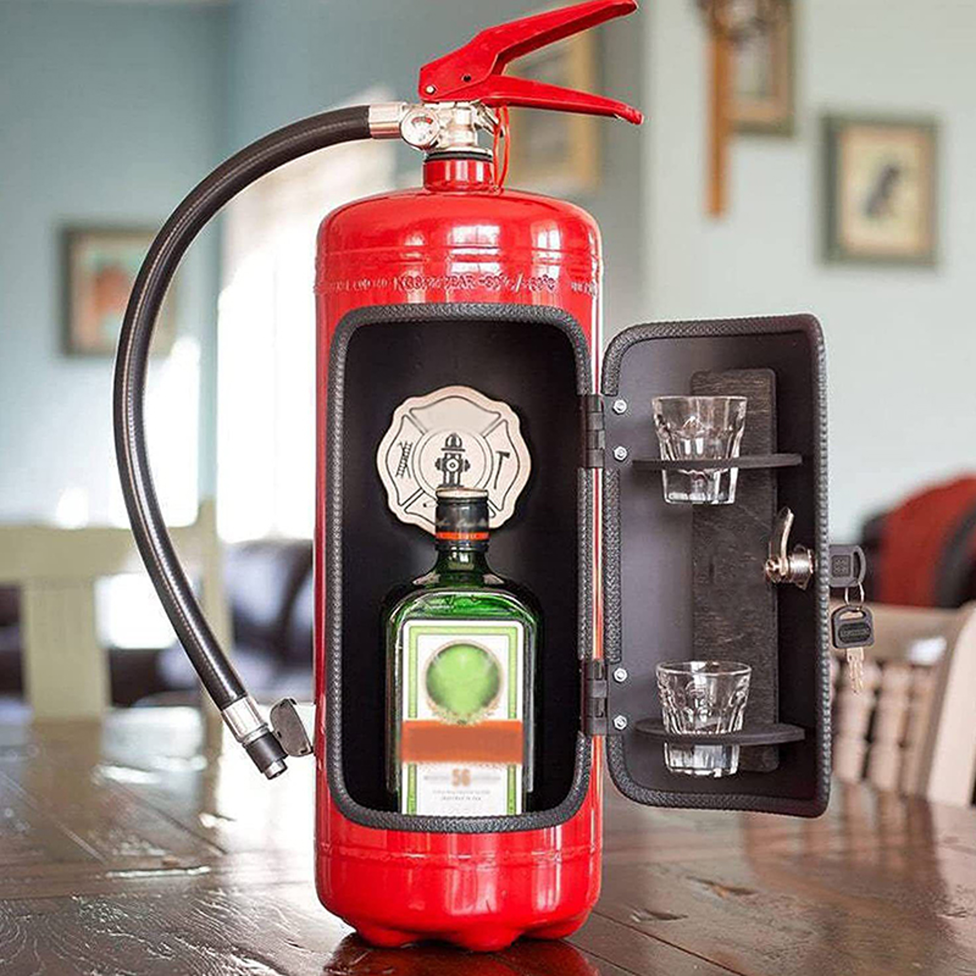 Fire Extinguisher Mini Bar Wine Cabinet Bottle Storage Box – view 1