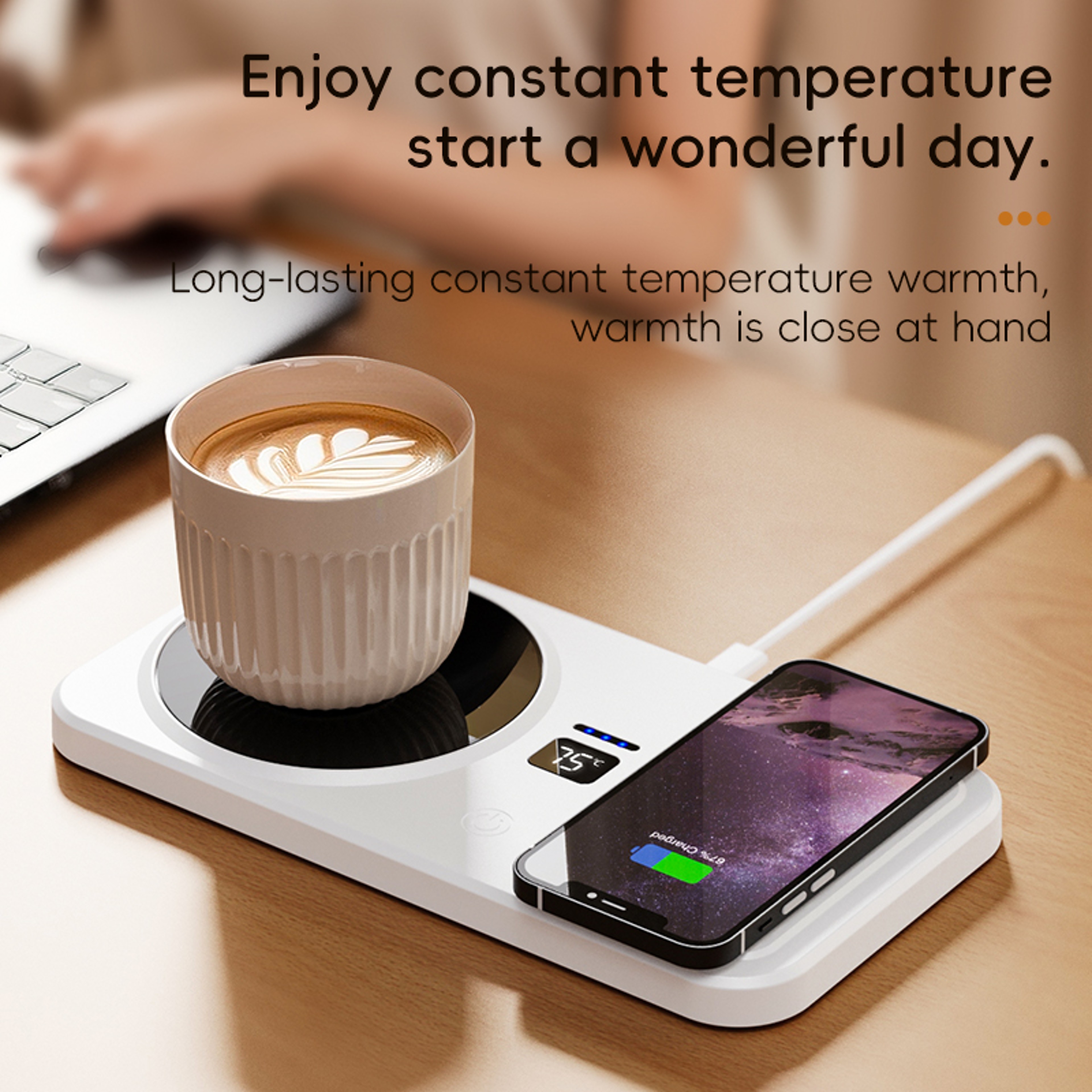 Wireless Charging Coffee Mug Warmer with Three Heat Settings – view 6