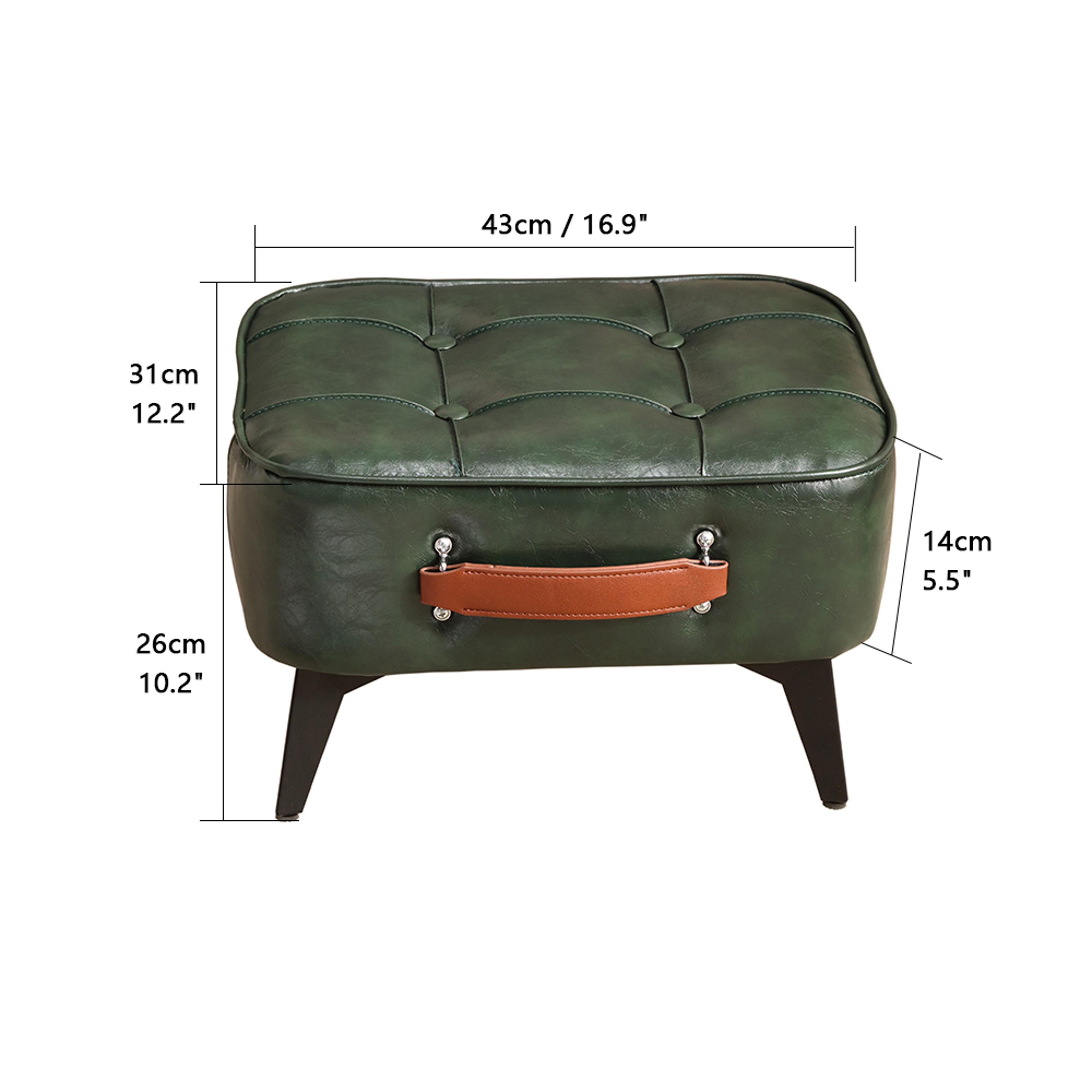Minimalist Short Stool Soft Seating Shoe Bench Wood Frame Ottoman – view 5