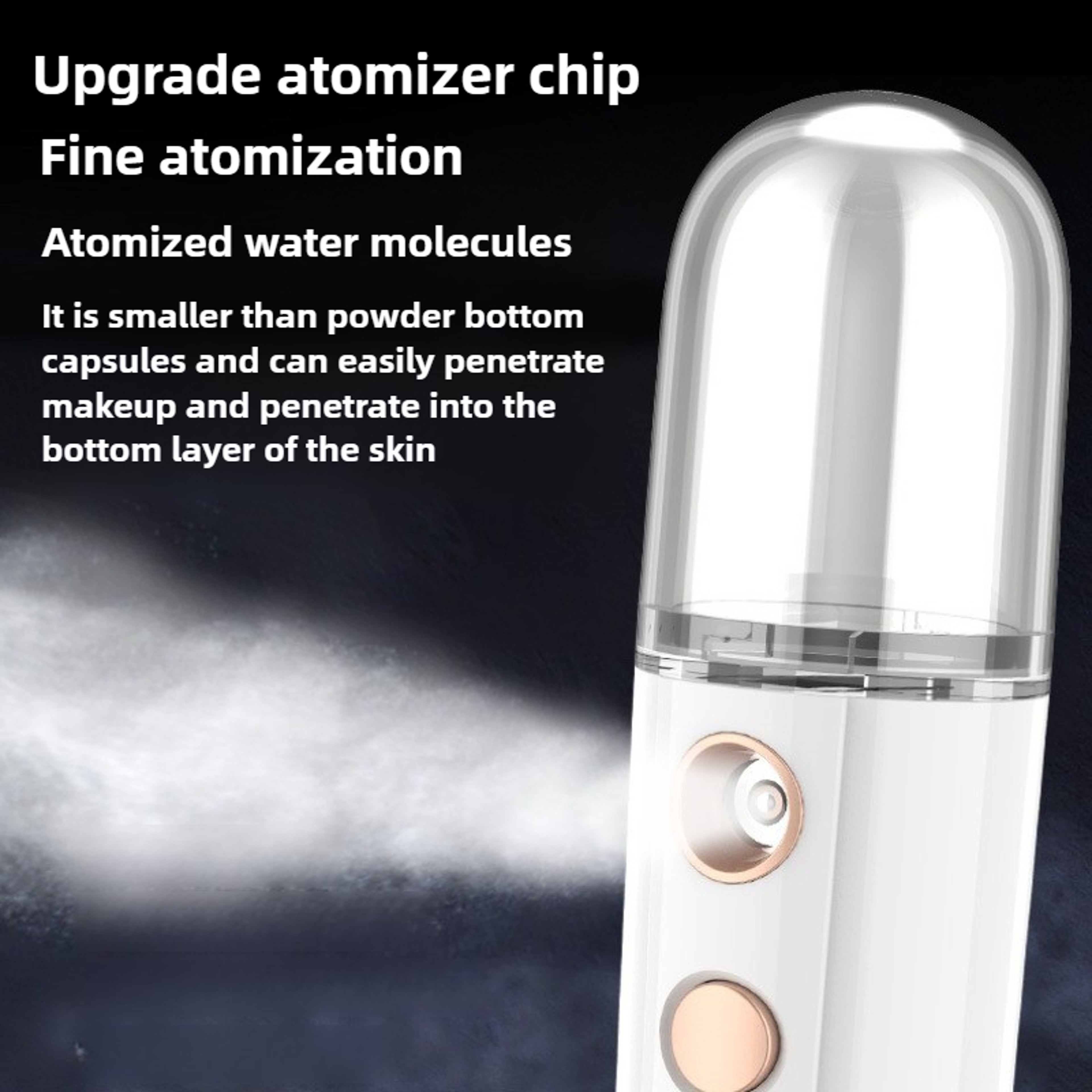 Mini Facial Steamer Nano Mist Spray Device USB Portable Face Hydration Sprayer – view 3