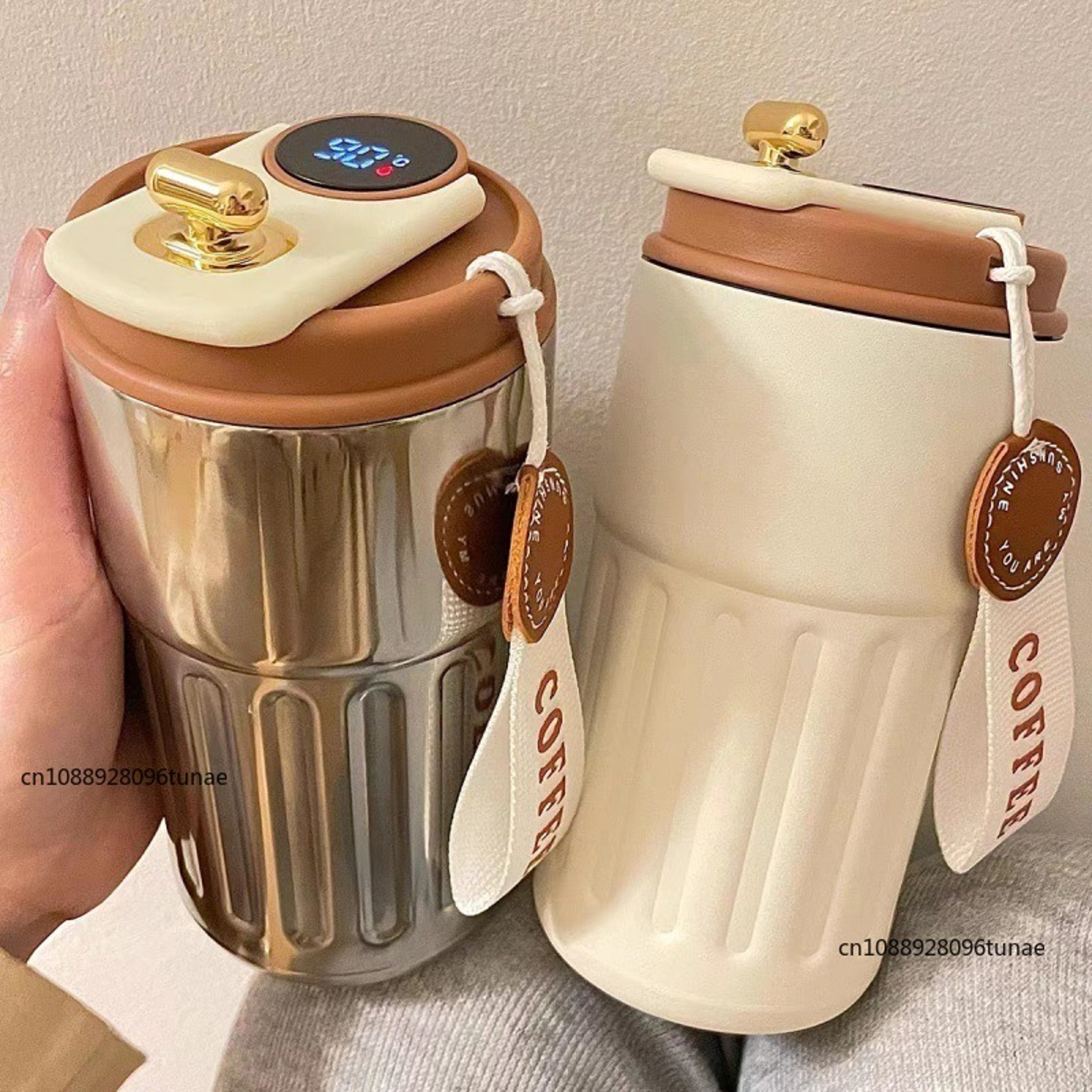 Smart LED Temperature Display Stainless Steel Vacuum Thermos Cup – view 1