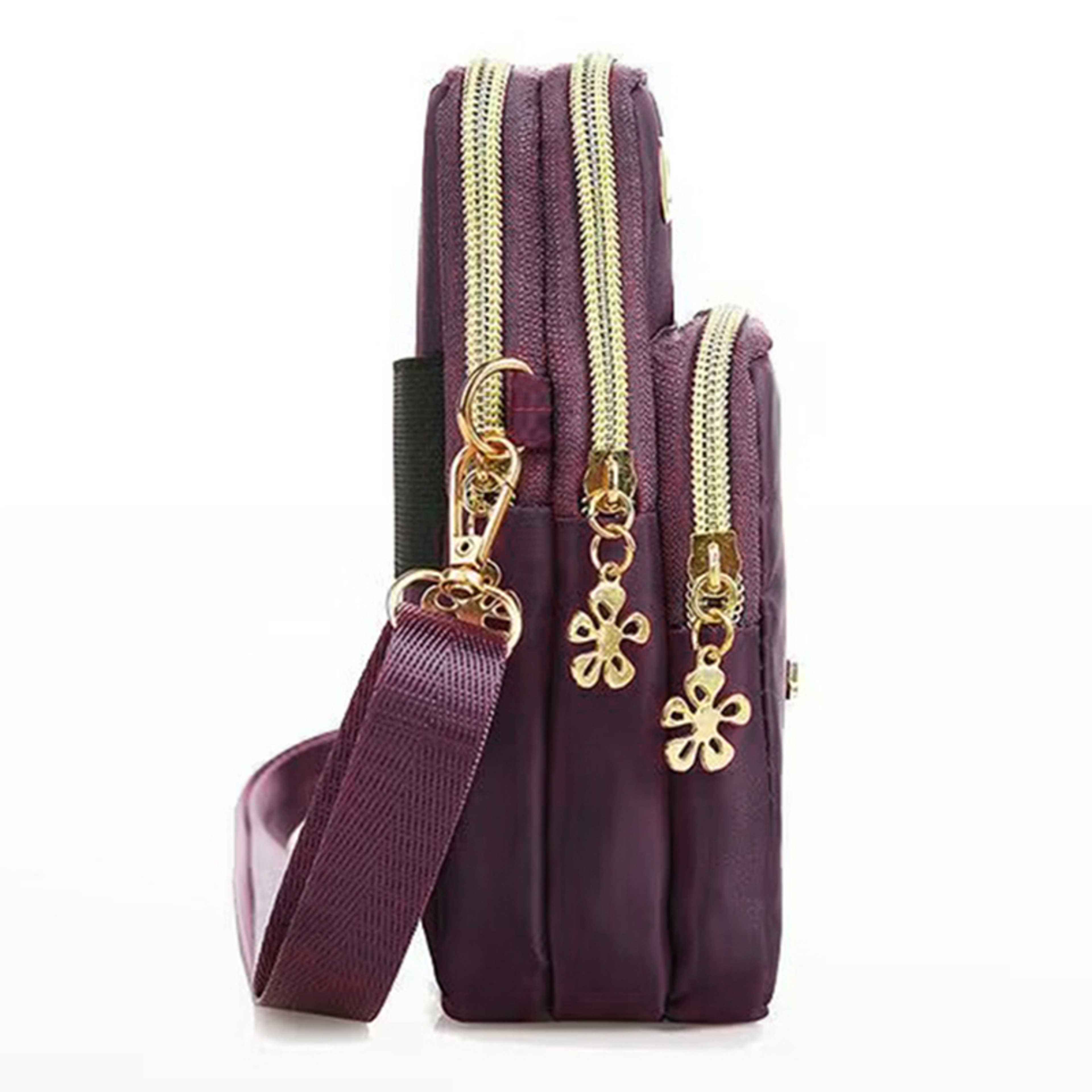 Womens Crossbody Mini Bag Vertical Phone Pouch Nylon Wrist Wallet with Zipper Closure – view 4