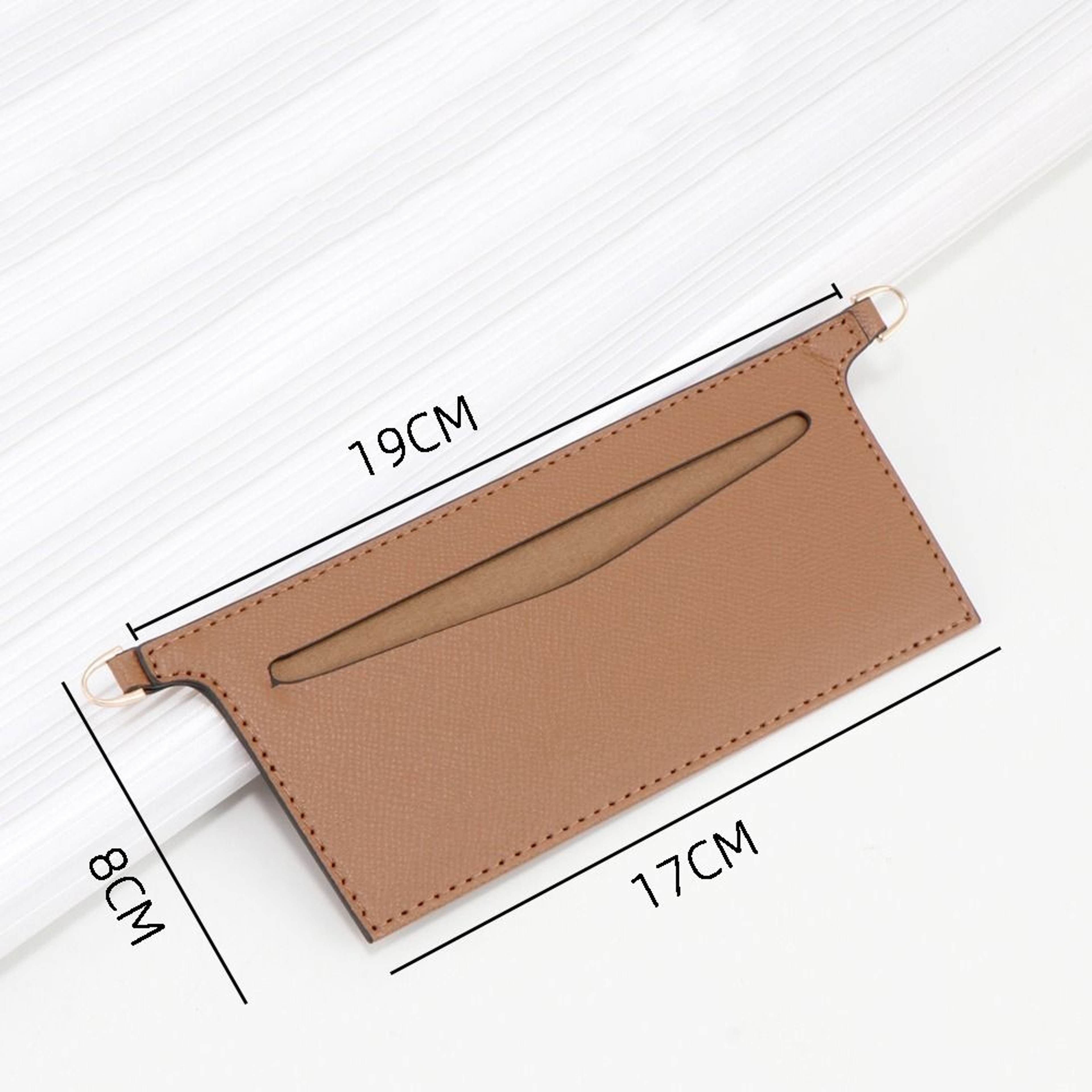 PU Leather Wallet Insert For Chain Strap With D Rings Purse Organizer Liner 8