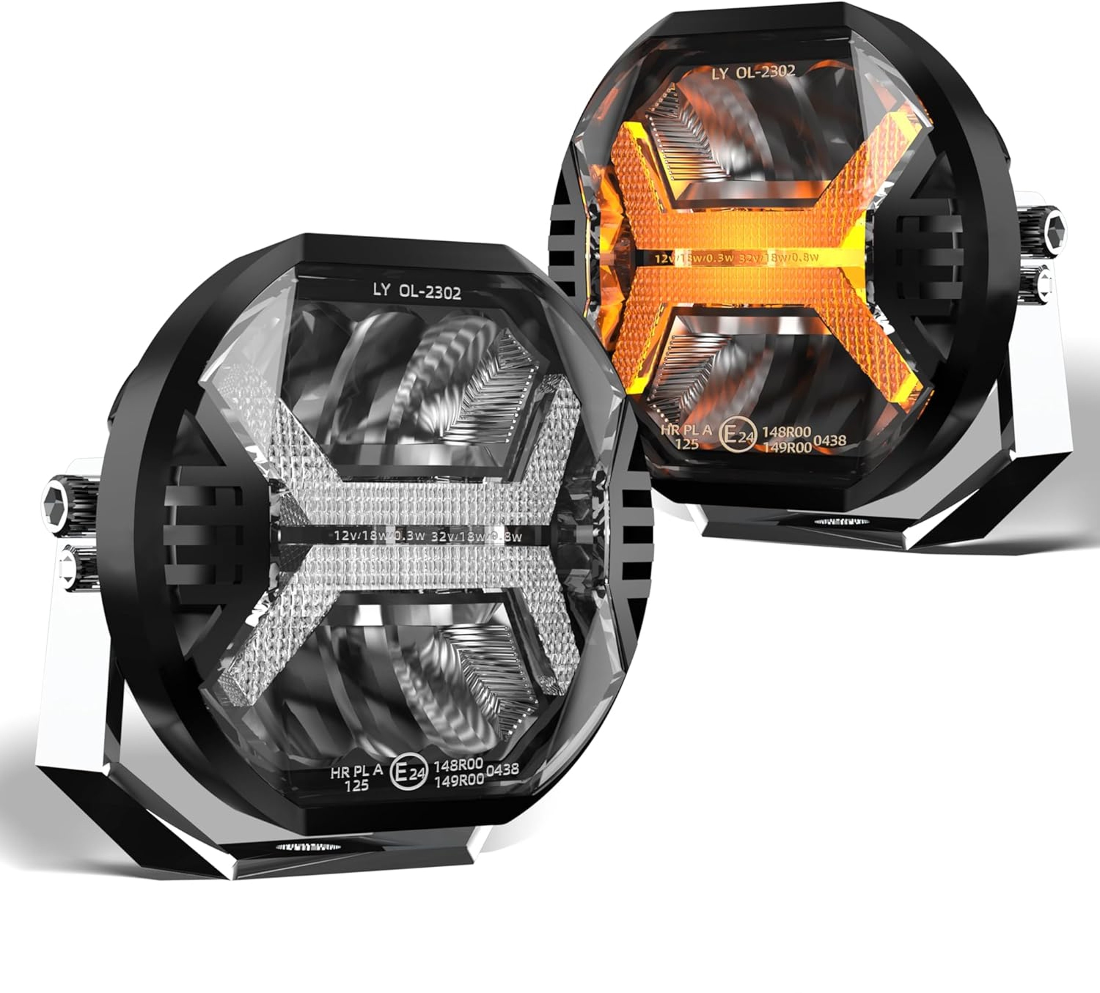 LED Work Light Bar with Amber DRL Spot Beam – view 1