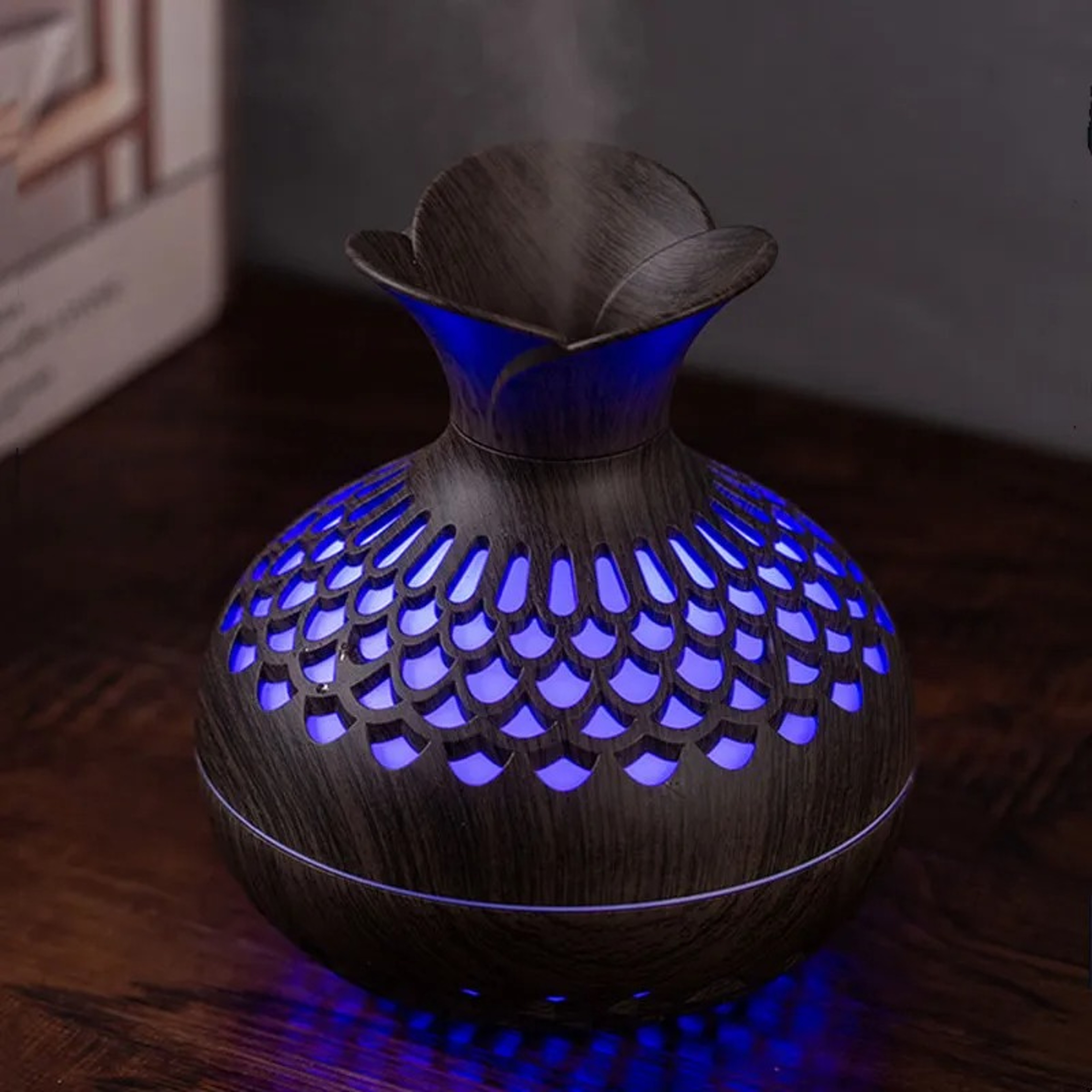 Wood Grain USB Humidifier With Quiet Mist And Water Shortage Auto Shutoff 5