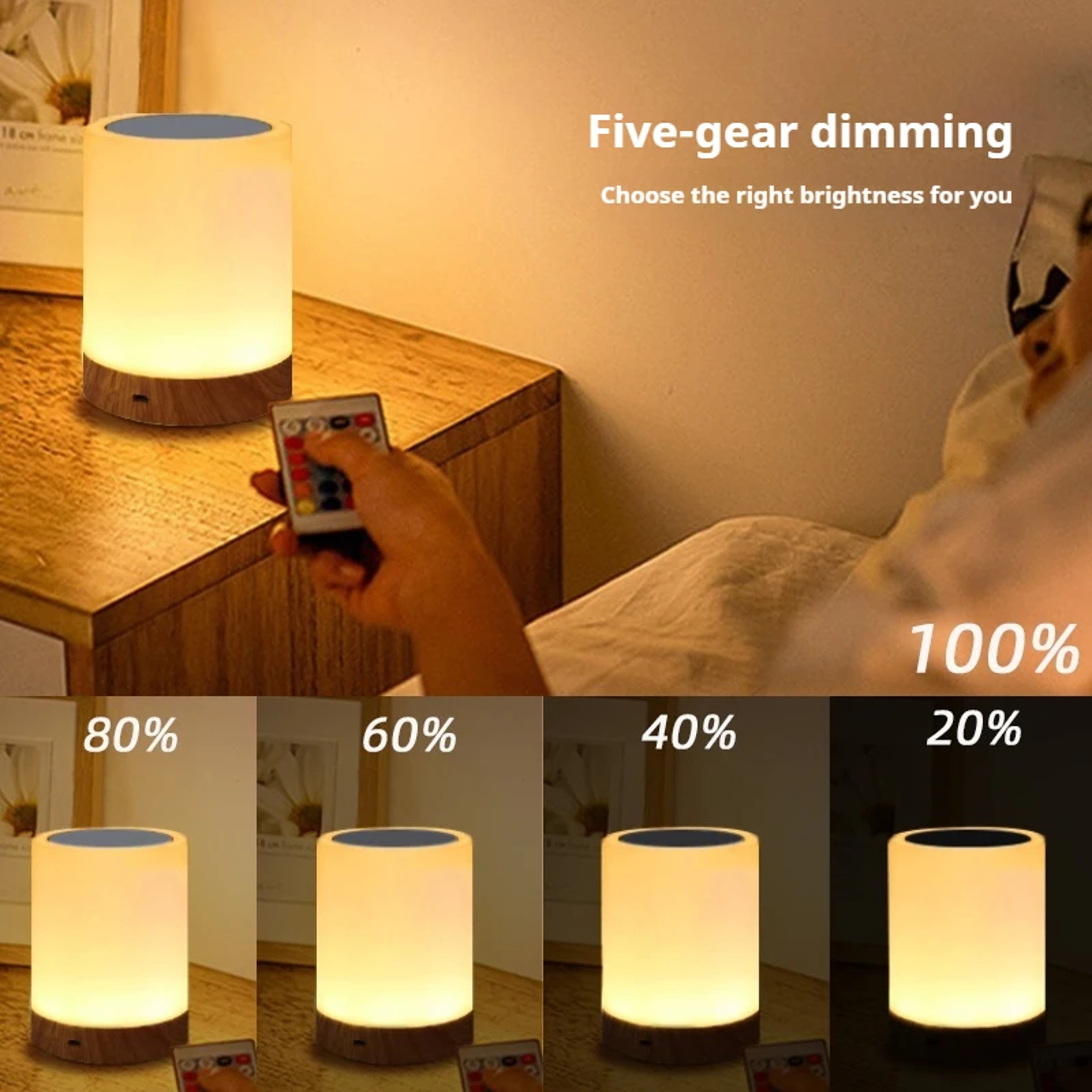 RGB Touch Night Light USB Rechargeable LED Table Lamp 4