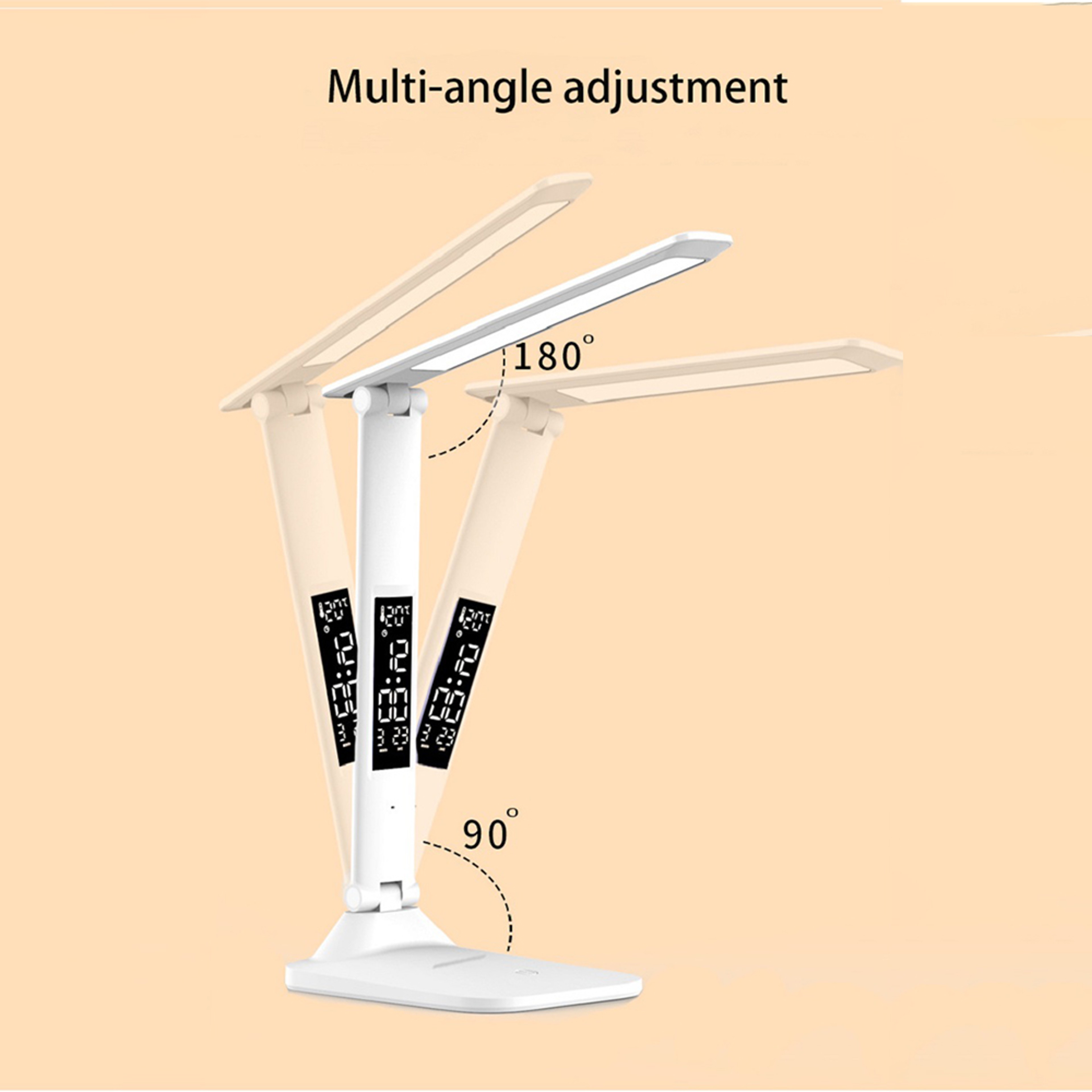 Touch Dimmable LED Desk Lamp with Alarm Clock Thermometer and USB Power – view 5