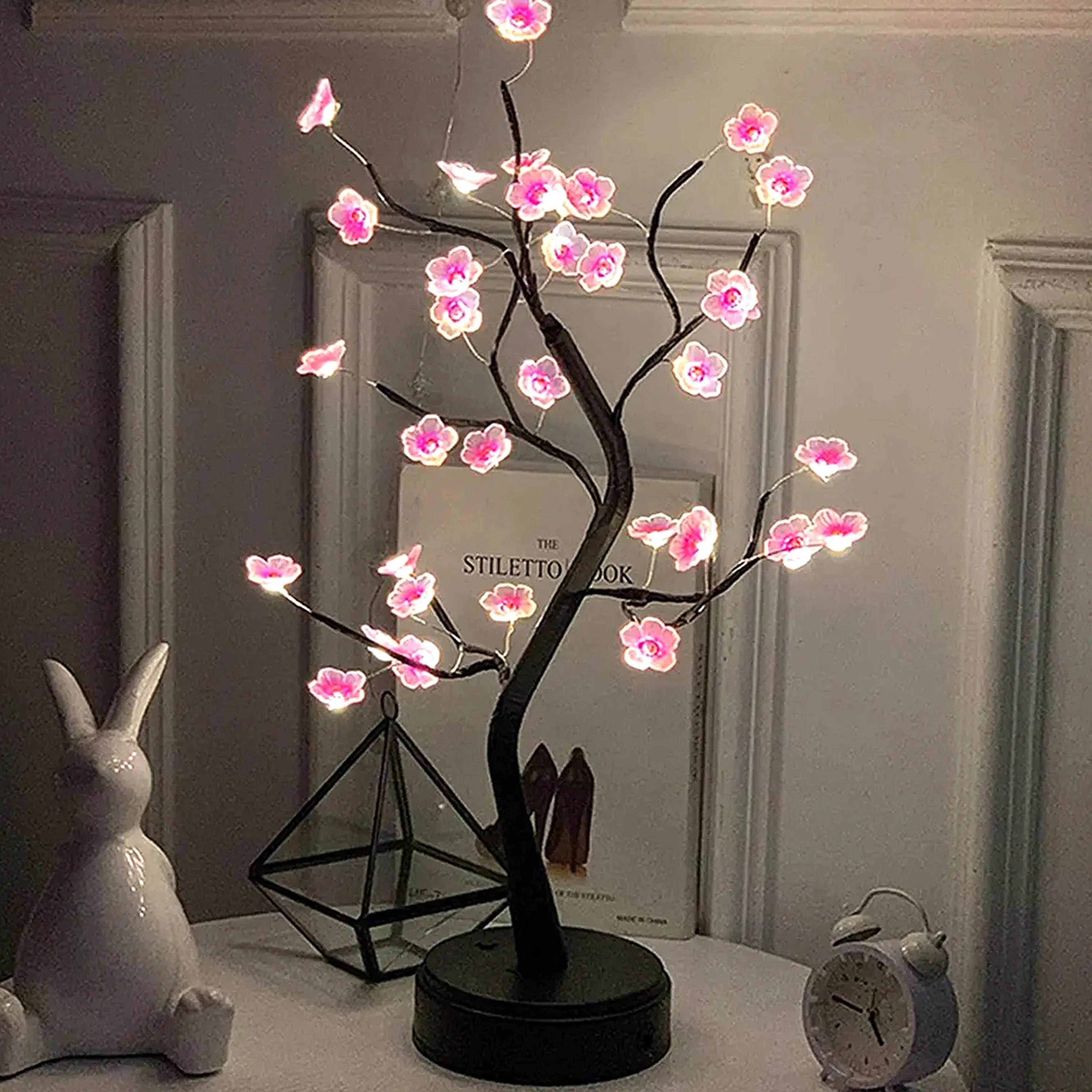 Cherry Blossom Tree Night Light USB Powered Touch Control LED Table Lamp – view 1