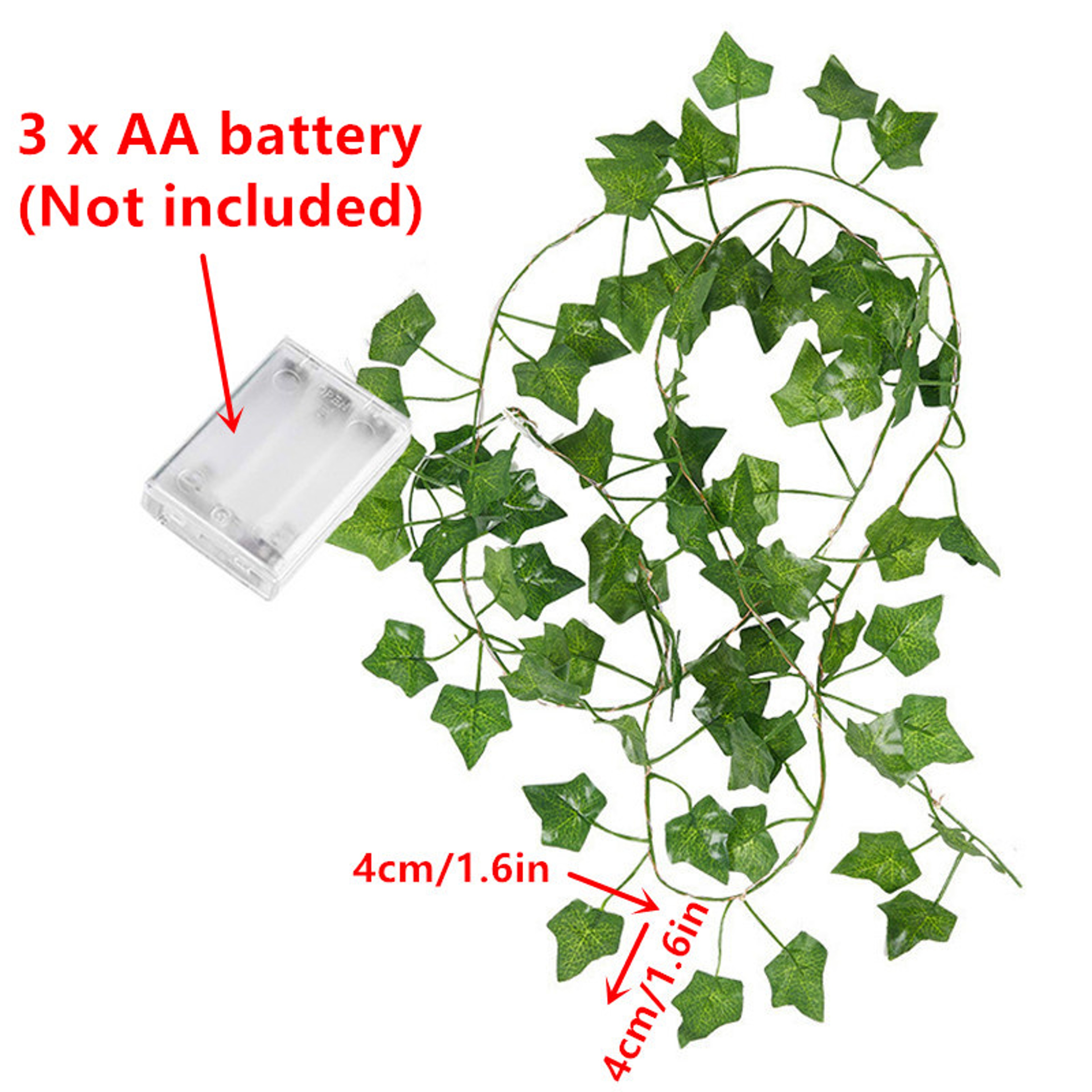 Artificial Vine Flower Green Leaf String Lights Battery Powered Garland Light – view 6