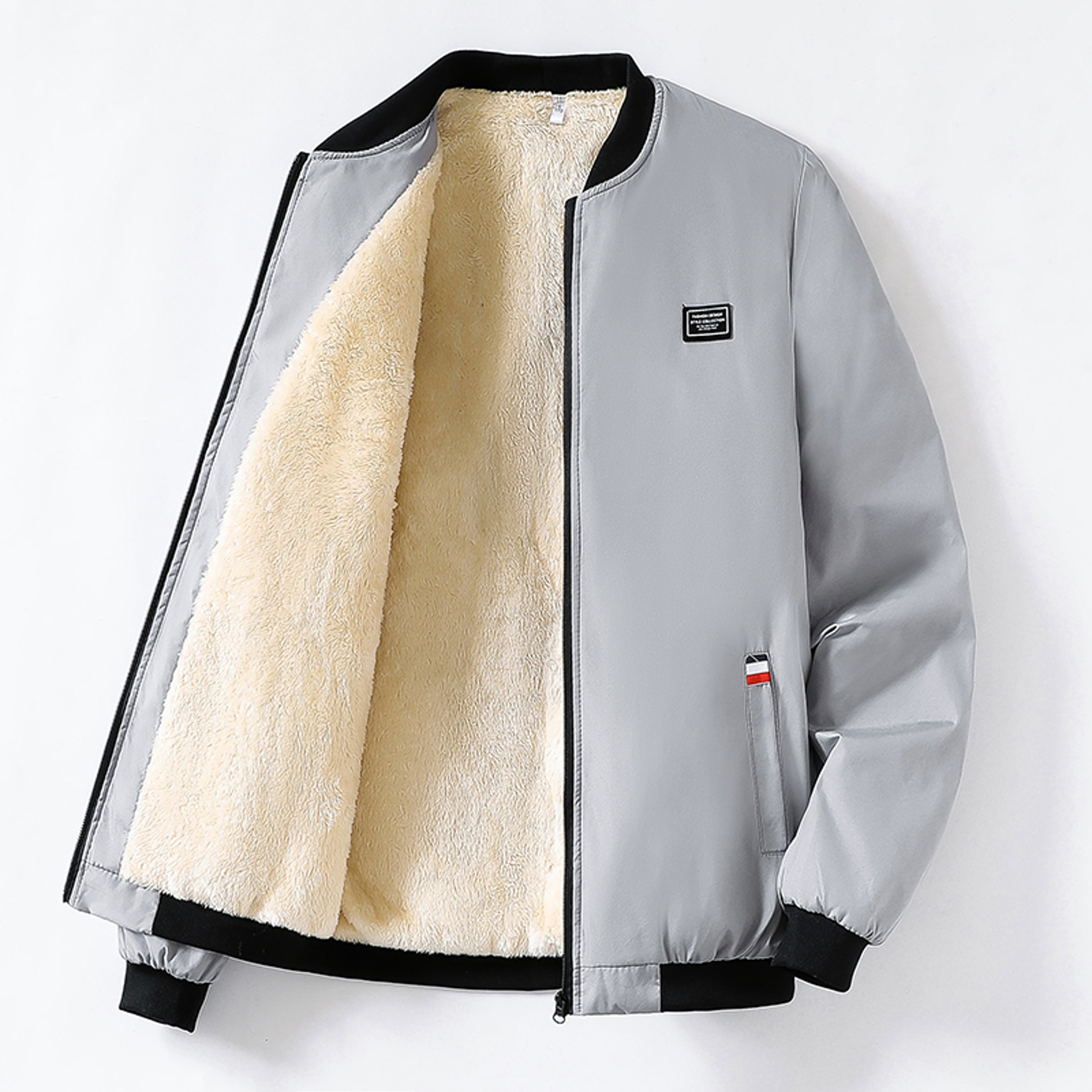 Men Casual Bomber Jacket Zipper Stand Collar Windbreaker – view 12
