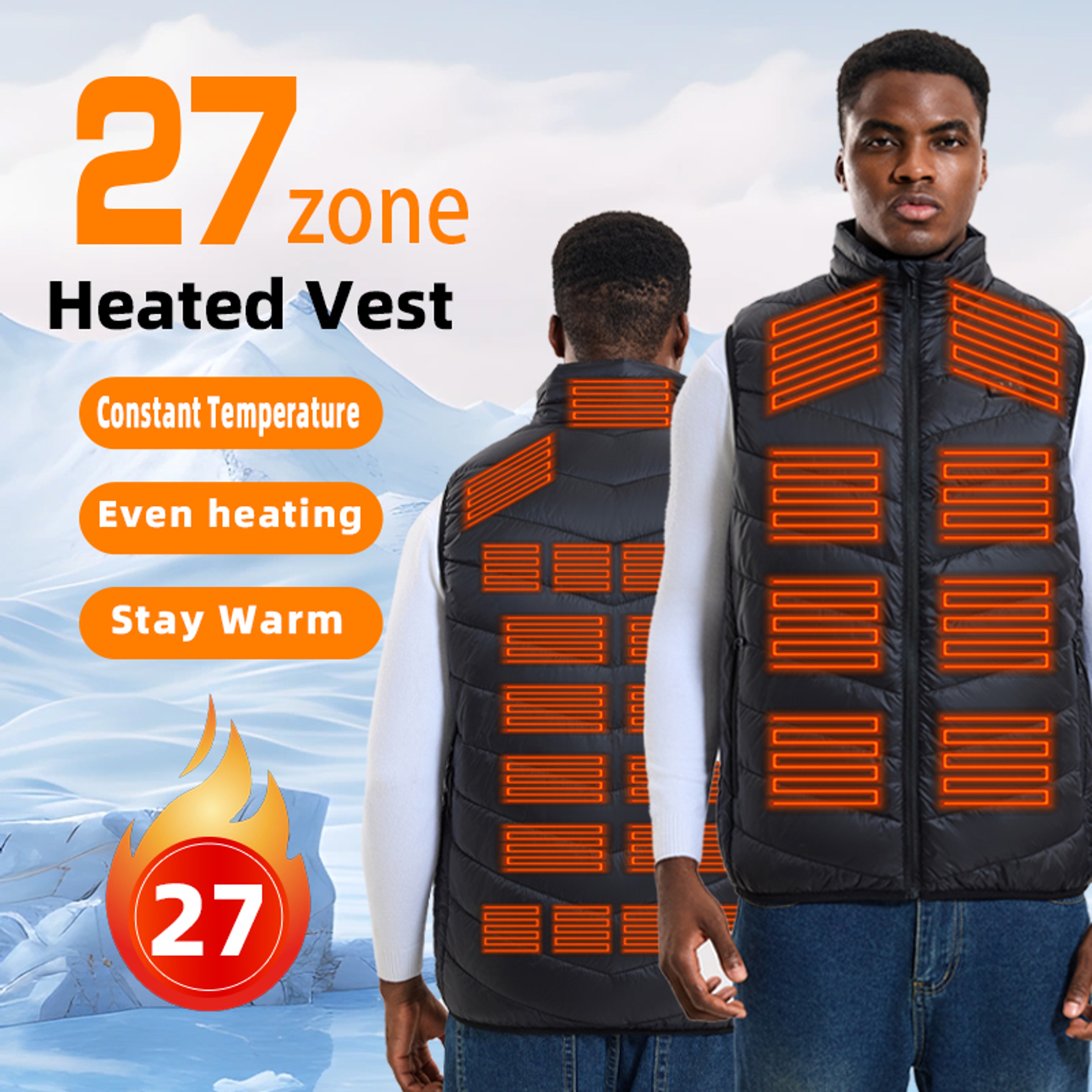 Smart Heated Vest Unisex USB Powered Winter Warmth Jacket 7