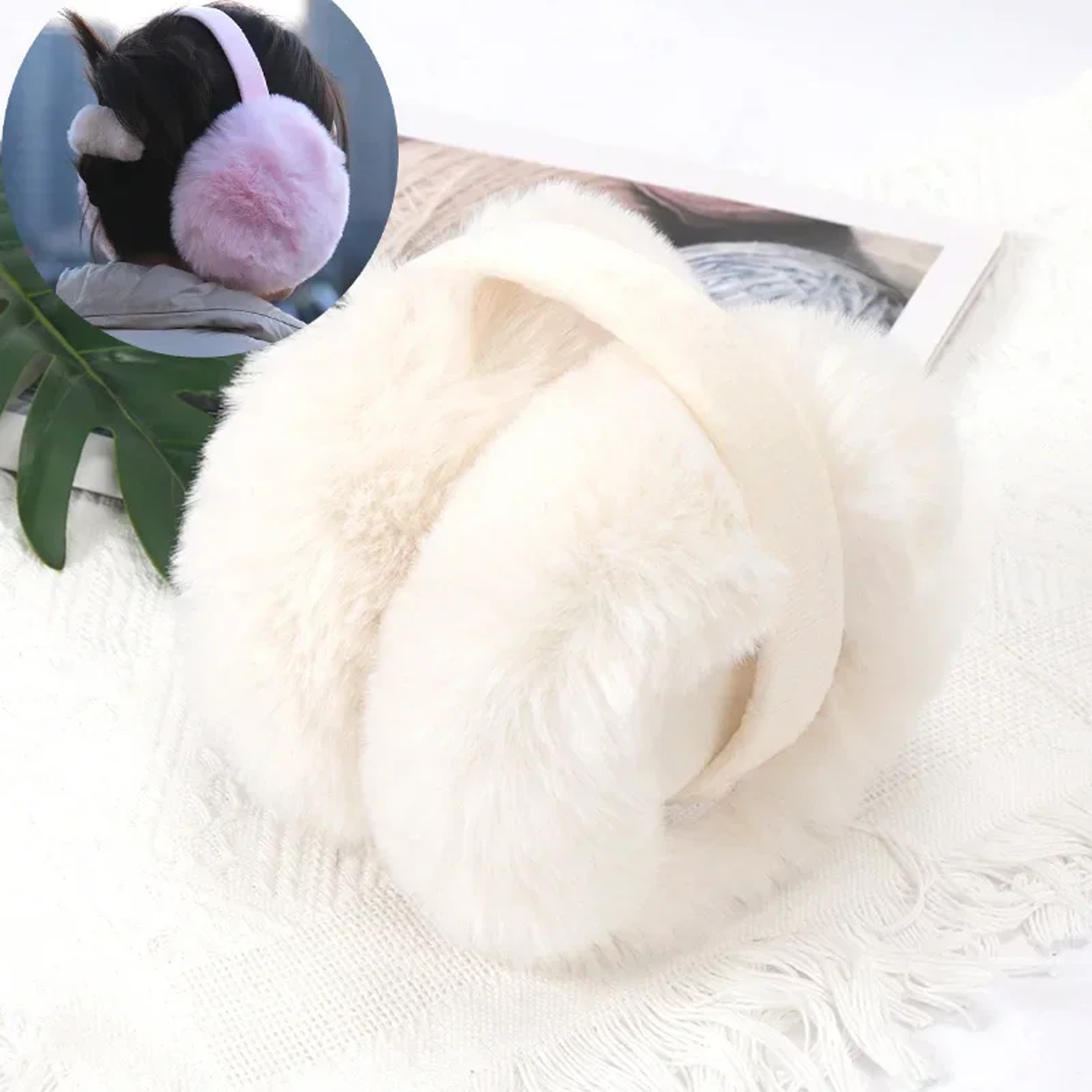 Adjustable Foldable Winter Plush Earmuffs for Women Soft Warm Ear Covers – view 1