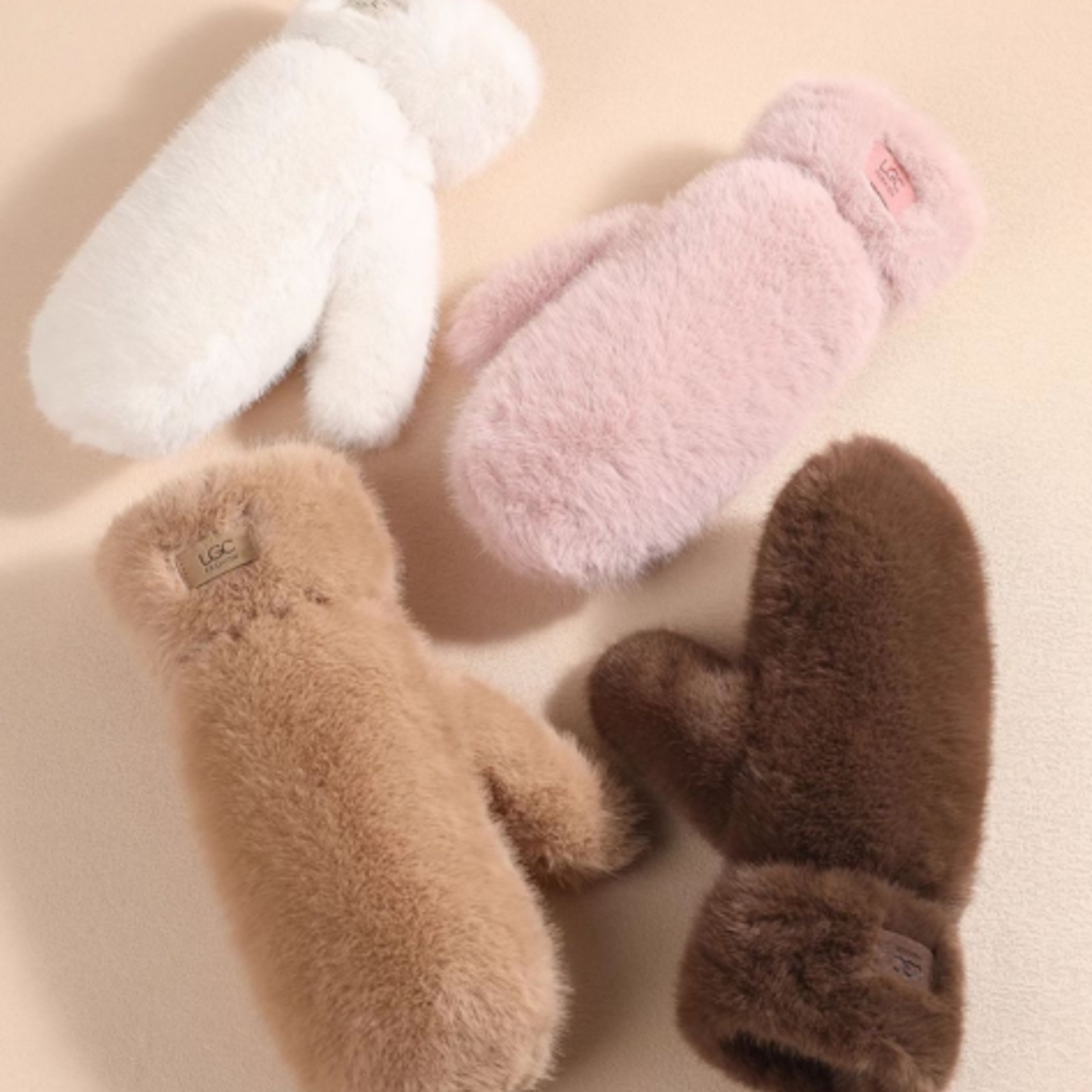 Women Winter Plush Gloves Windproof Thick Warm Faux Fur Mittens Wrist Length – view 5