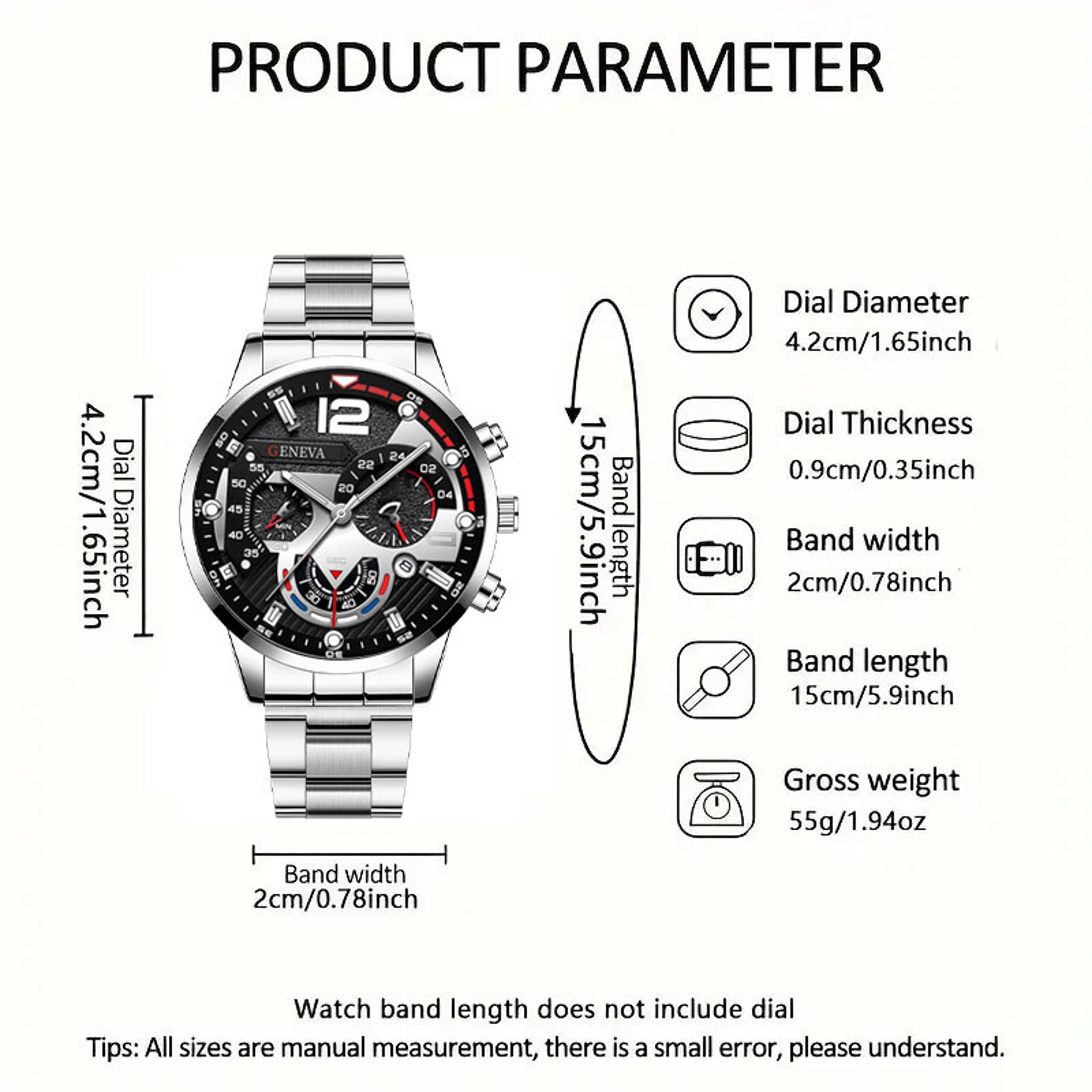Men Business Casual Quartz Watch Fashionable Alloy Wristwatch with Calendar Display – view 2