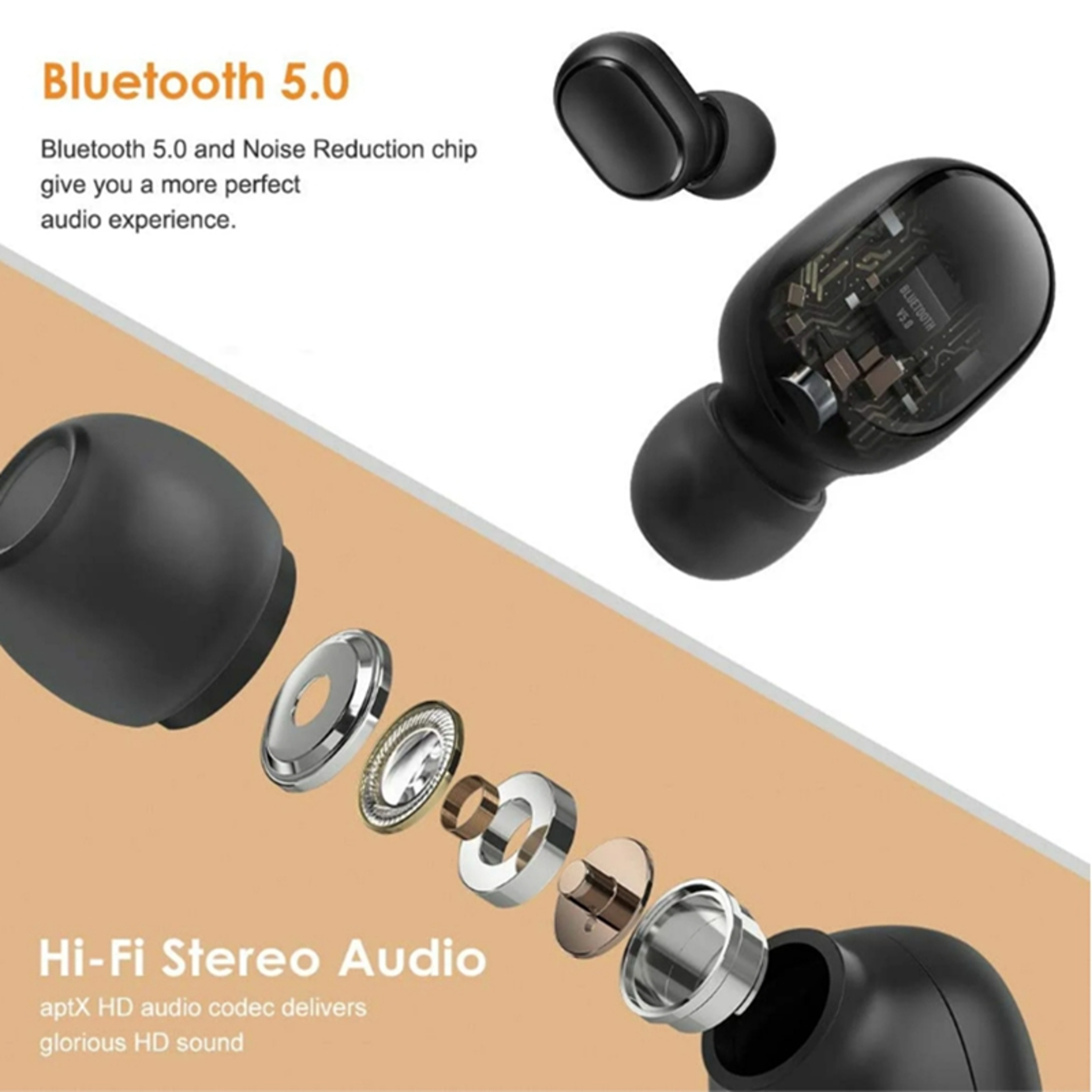 Wireless Bluetooth Earbuds With Microphone Touch Controls And Charging Case 4